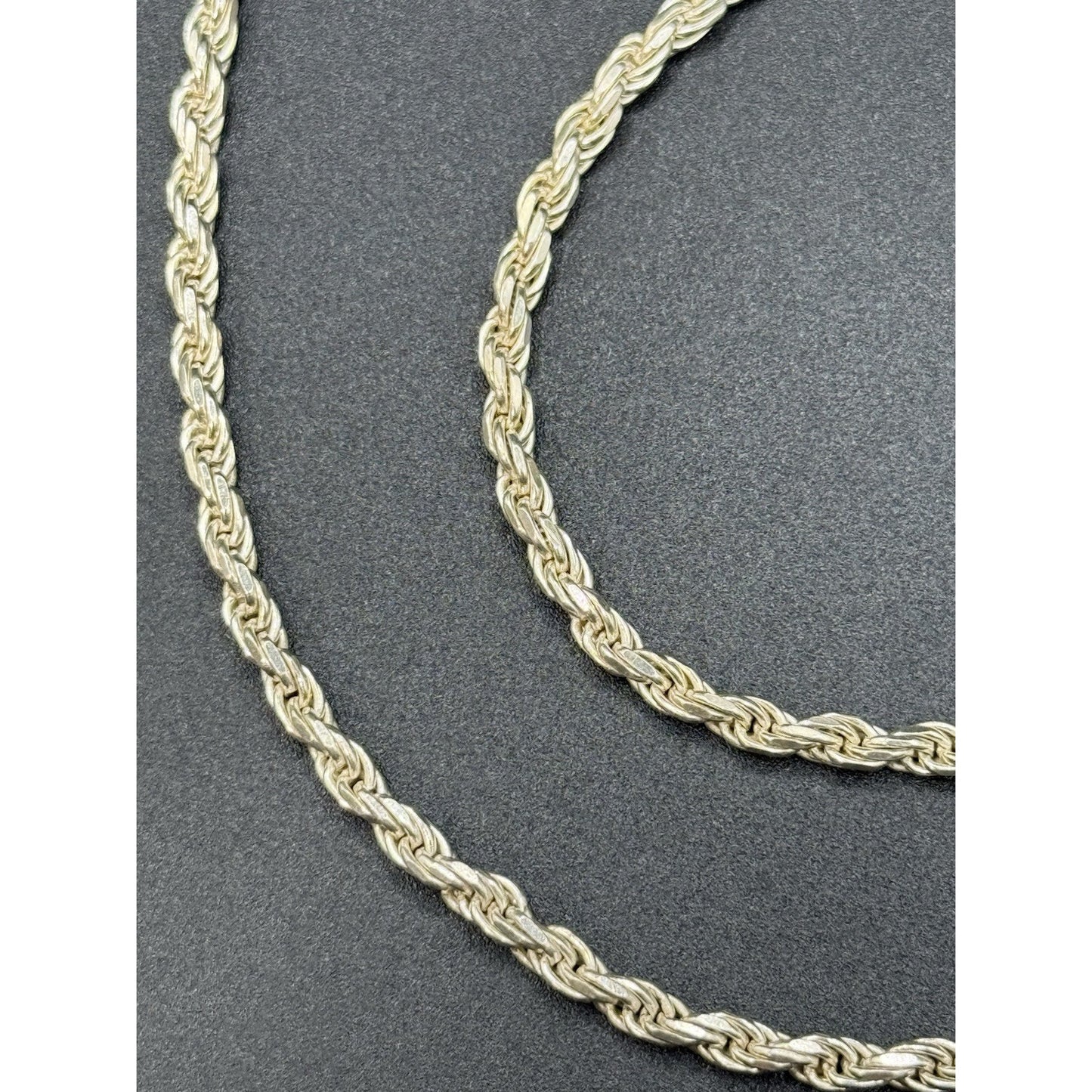 30” Sterling Silver Diamond Cut Rope 3.5MM 34 Grams P5