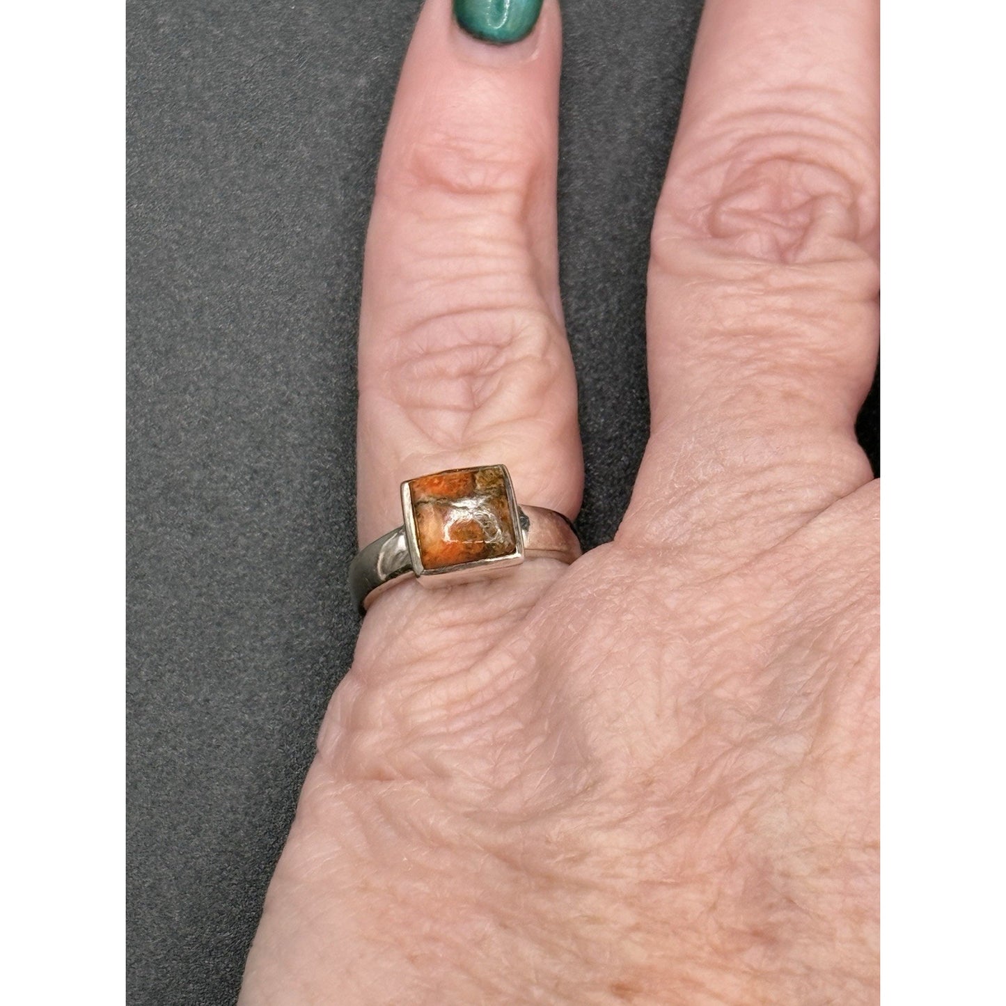 New Condition Sterling Silver Genuine Turquoise Ring Size 5.00 P19