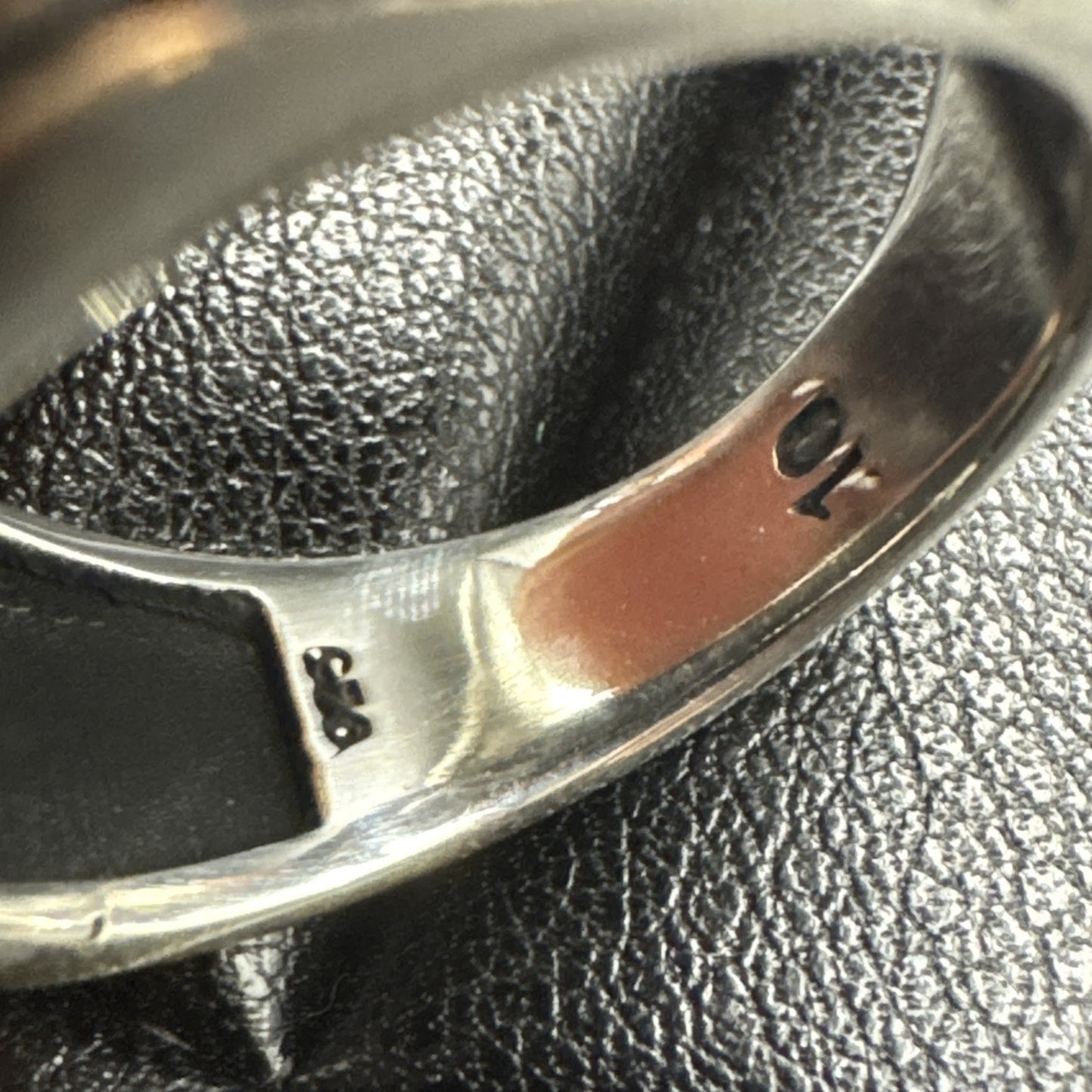 New Condition Sterling Silver Ladder Texture Signet Ring 8g 925 Size 10
