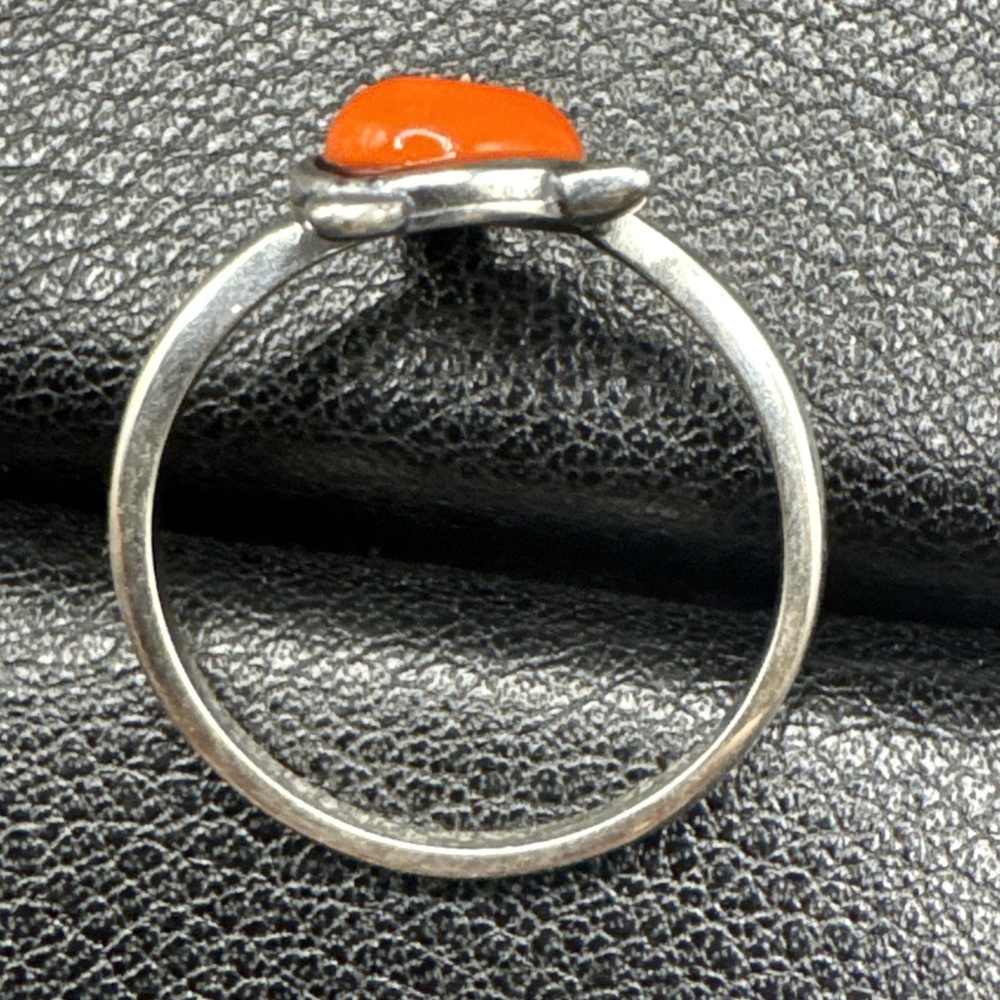 New Condition Sterling Silver Carnelian Kitty Cat Ring Size 7