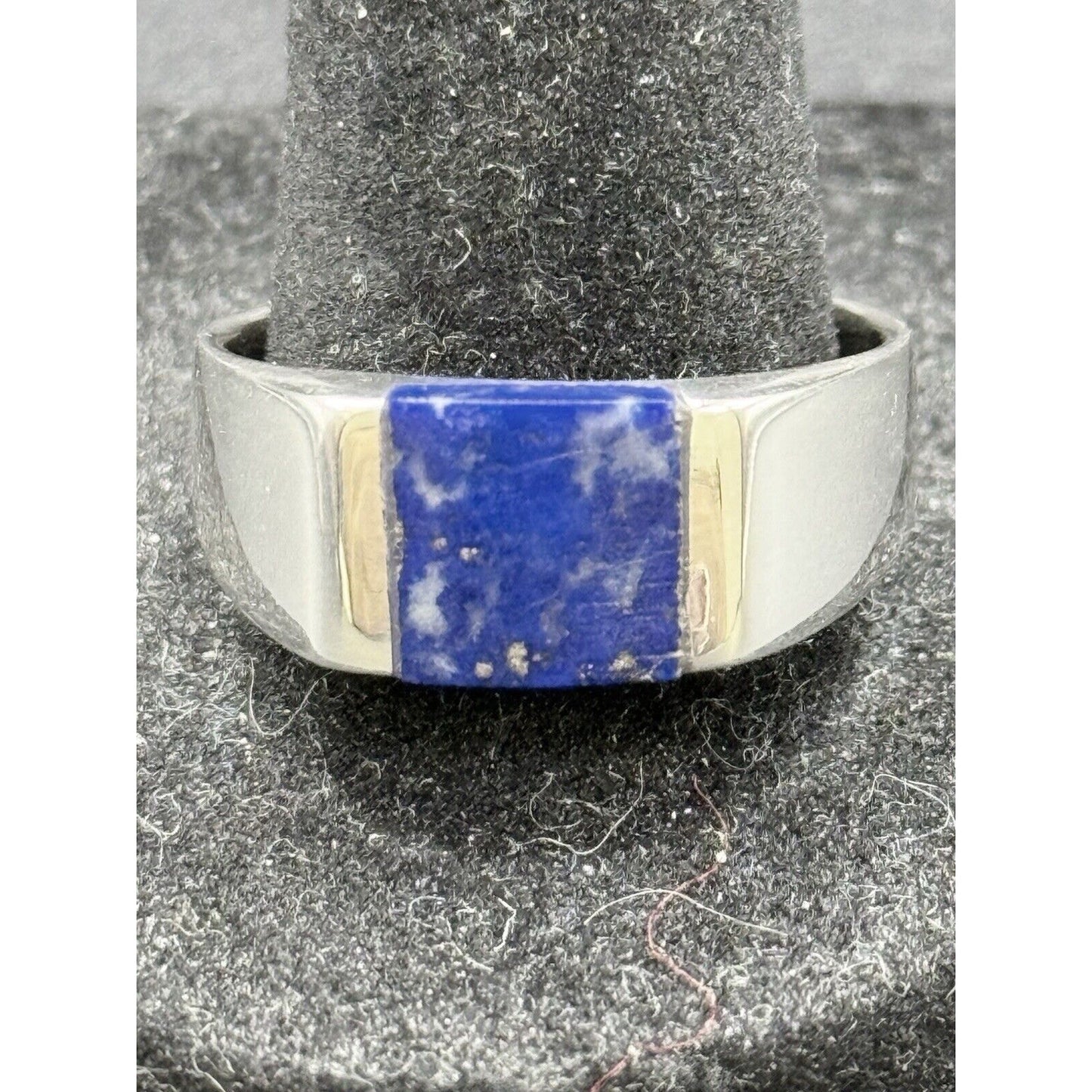New Condition Sterling Silver Genuine Lapis Ring Size 10.75