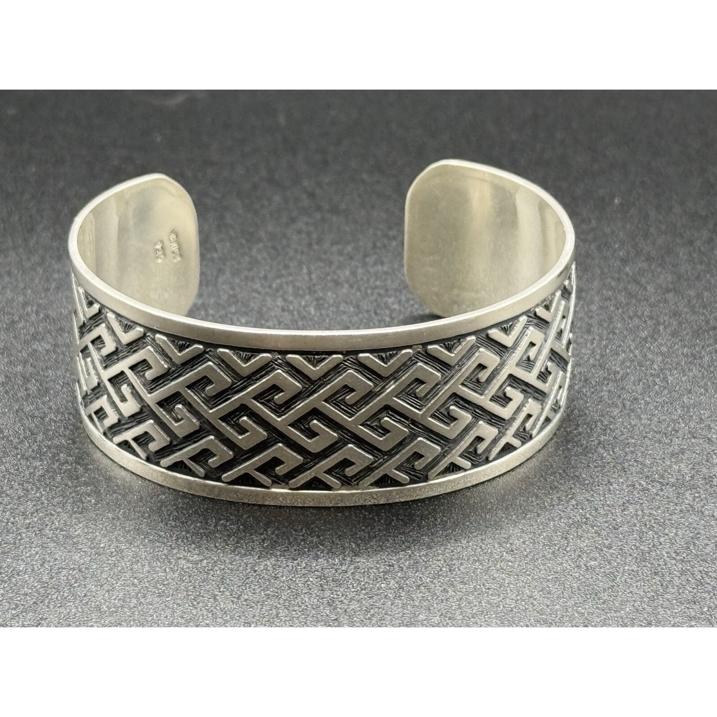 7” Sterling Silver 24MM Cuff Bracelet 37 Grams N13