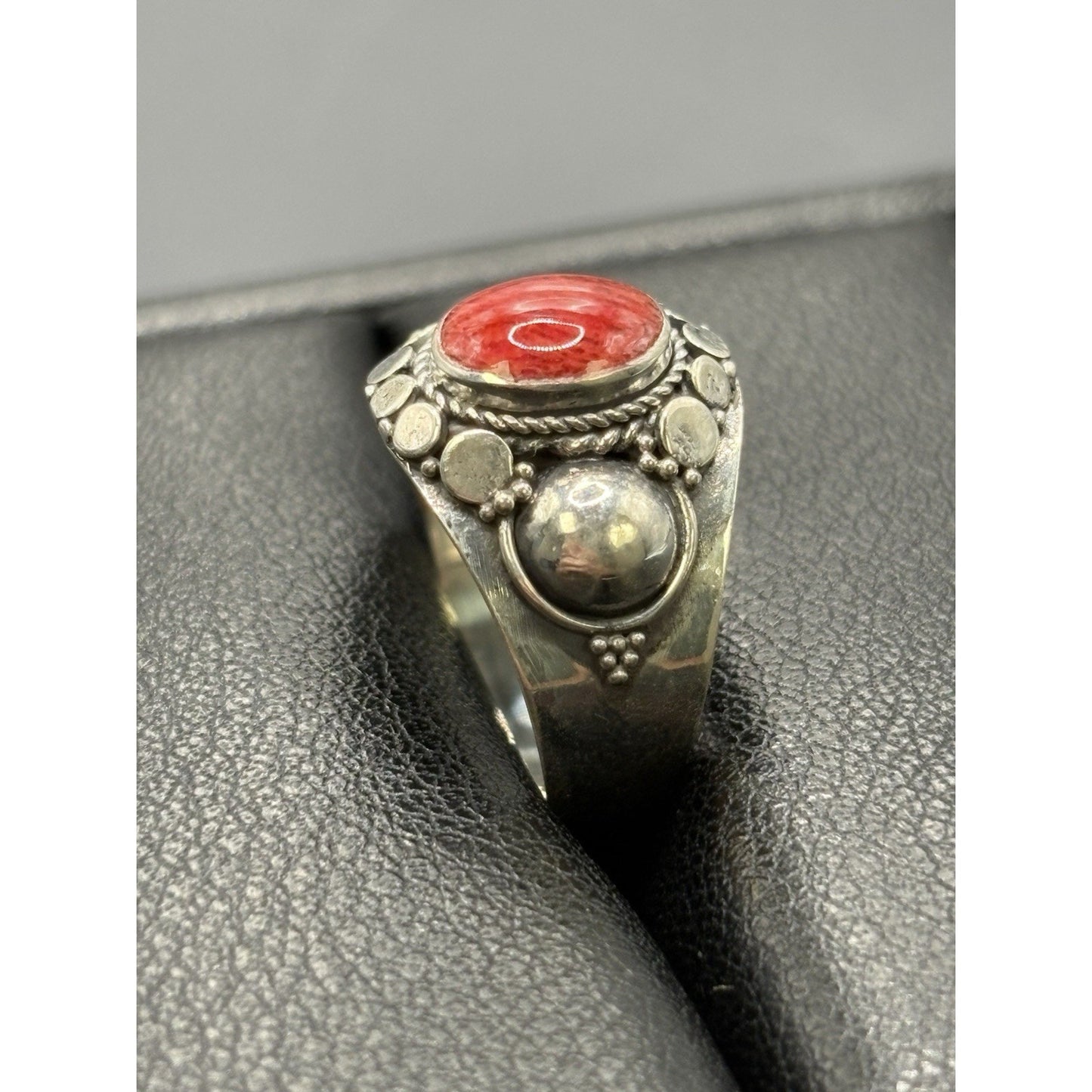 New Condition Bali Style Coral Ring Size 7