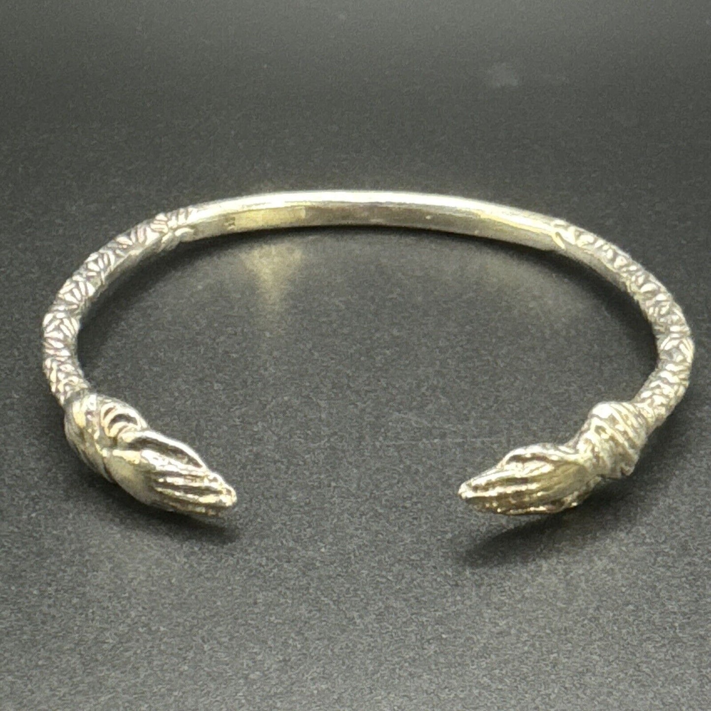 Handmade Sterling Silver 8” Prayer Hands Cuff Bracelet 2.75” Open 37 Grams F25