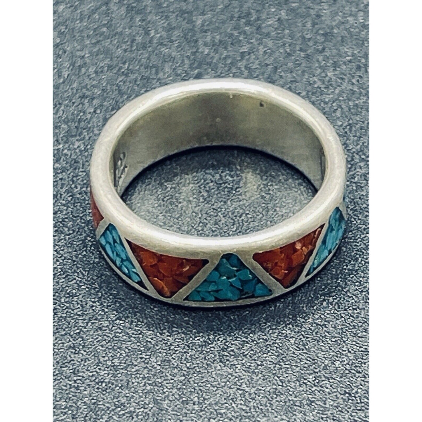 Carolyn Pollack Sterling Silver Turquoise Inlay Ring Size 6.00 K13