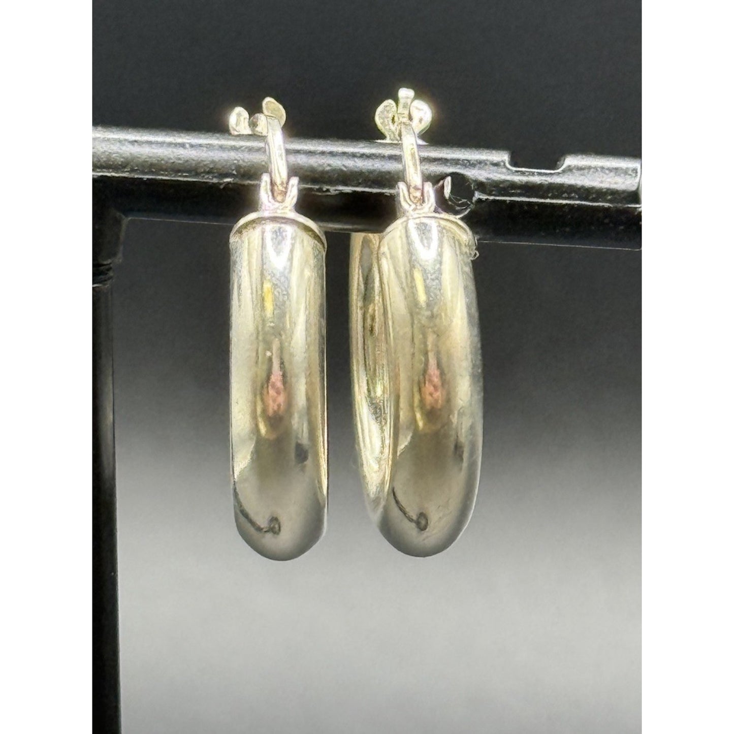 22MM Sterling Silver Tube Hoop Earrings 5MM 925