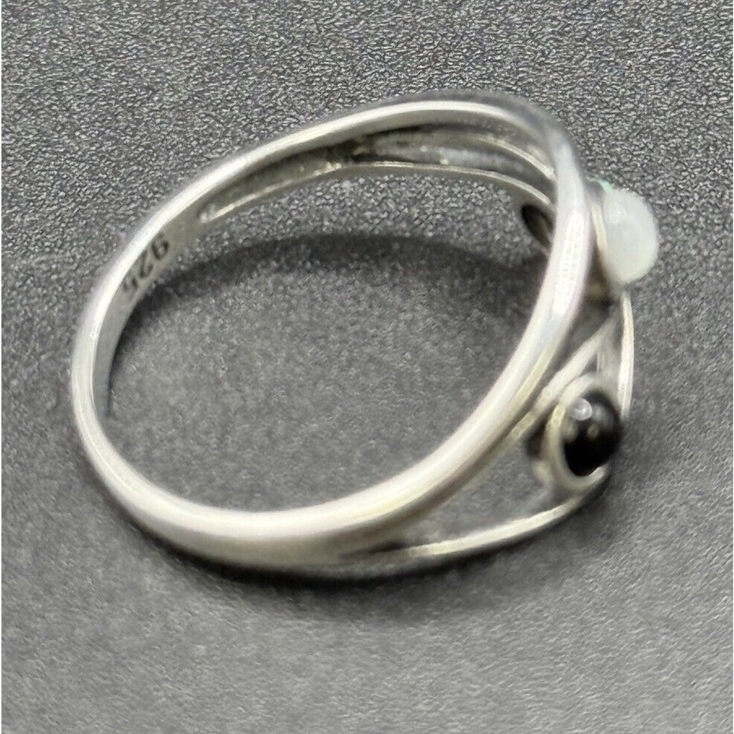 New Condition Sterling Silver Multi Gemstone Ring Size 6.75 Turquoise Onyx