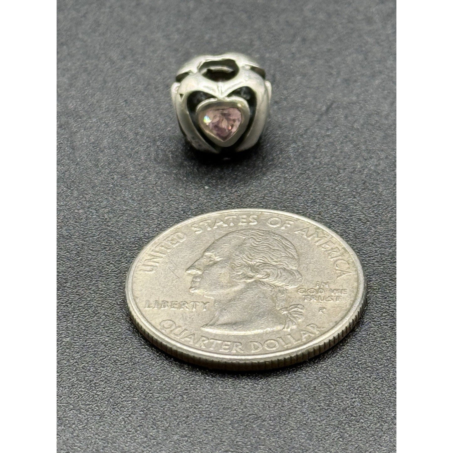 Chamilia Sterling Silver Pink Cubic Zirconia Mothers Heart Charm P18