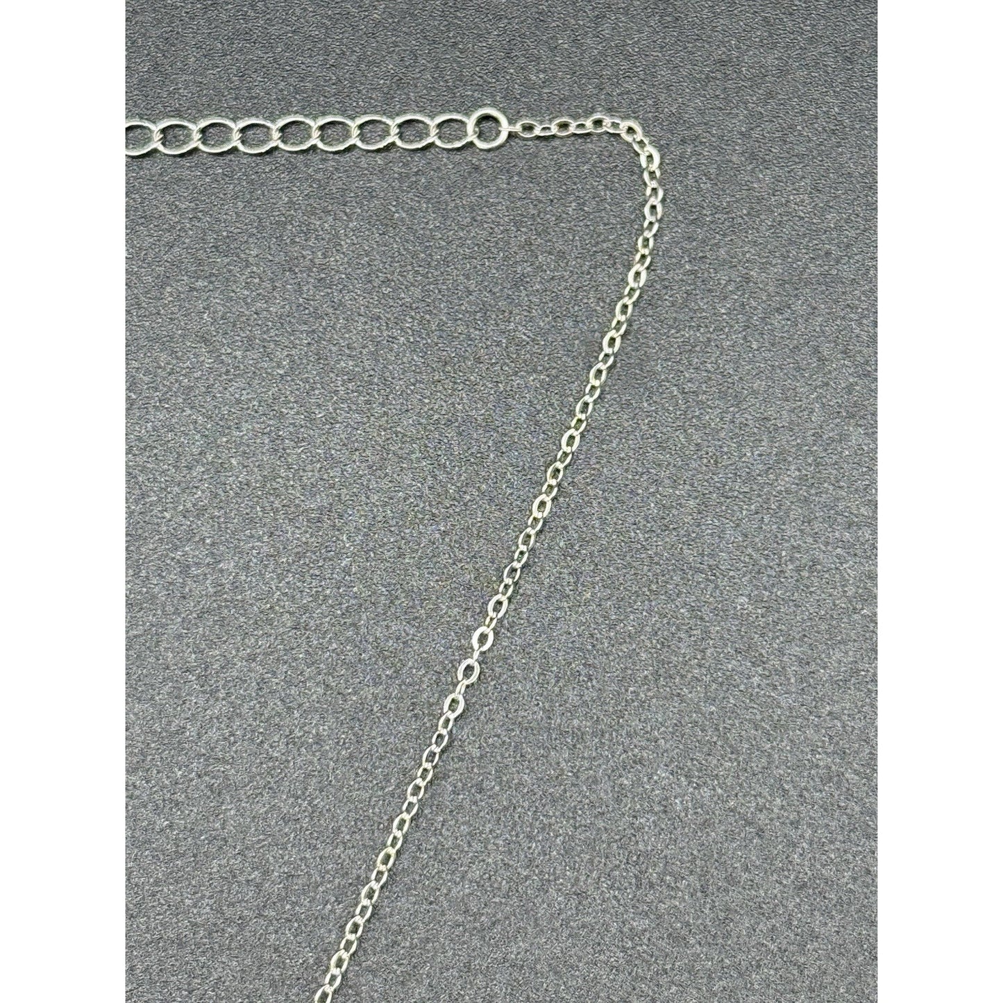 New Condition 18” Sterling Silver Light Blue Moissanite Pendant Necklace