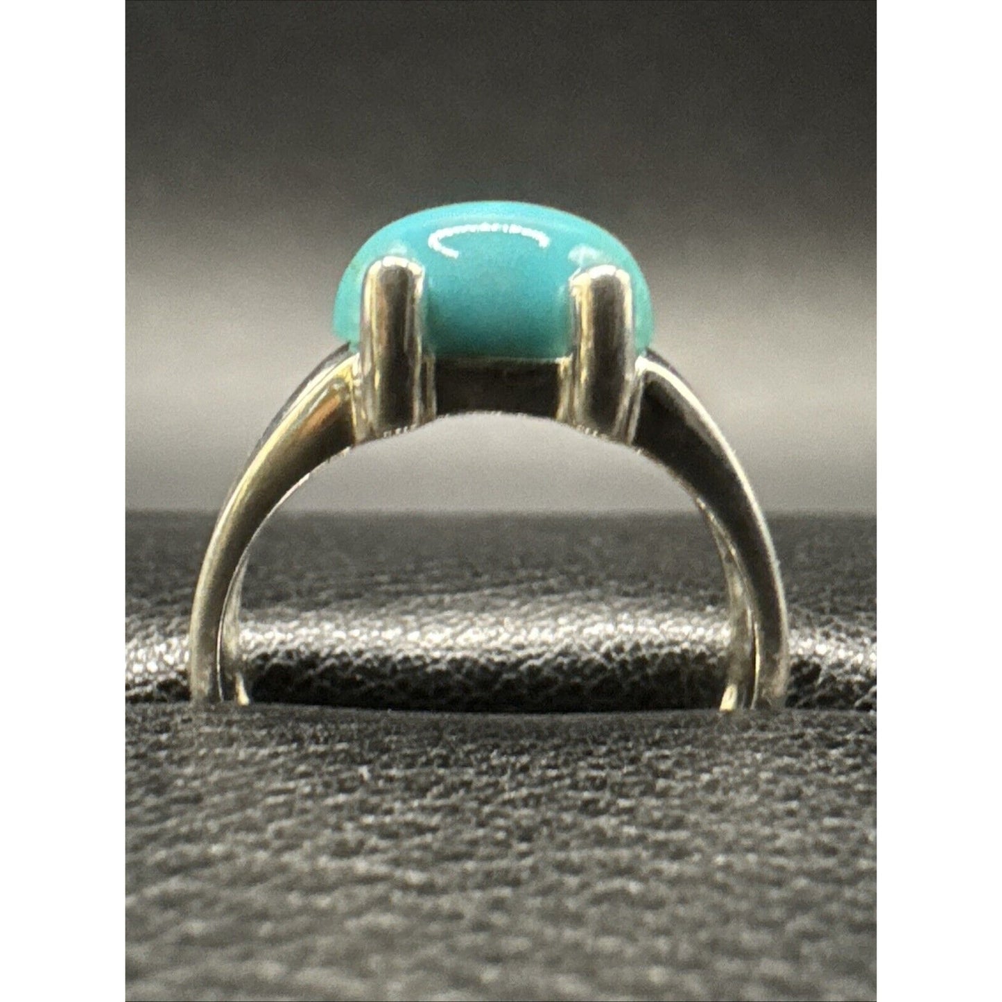 Sterling Silver Turquoise Solitaire Ring 925 Size 6 K30