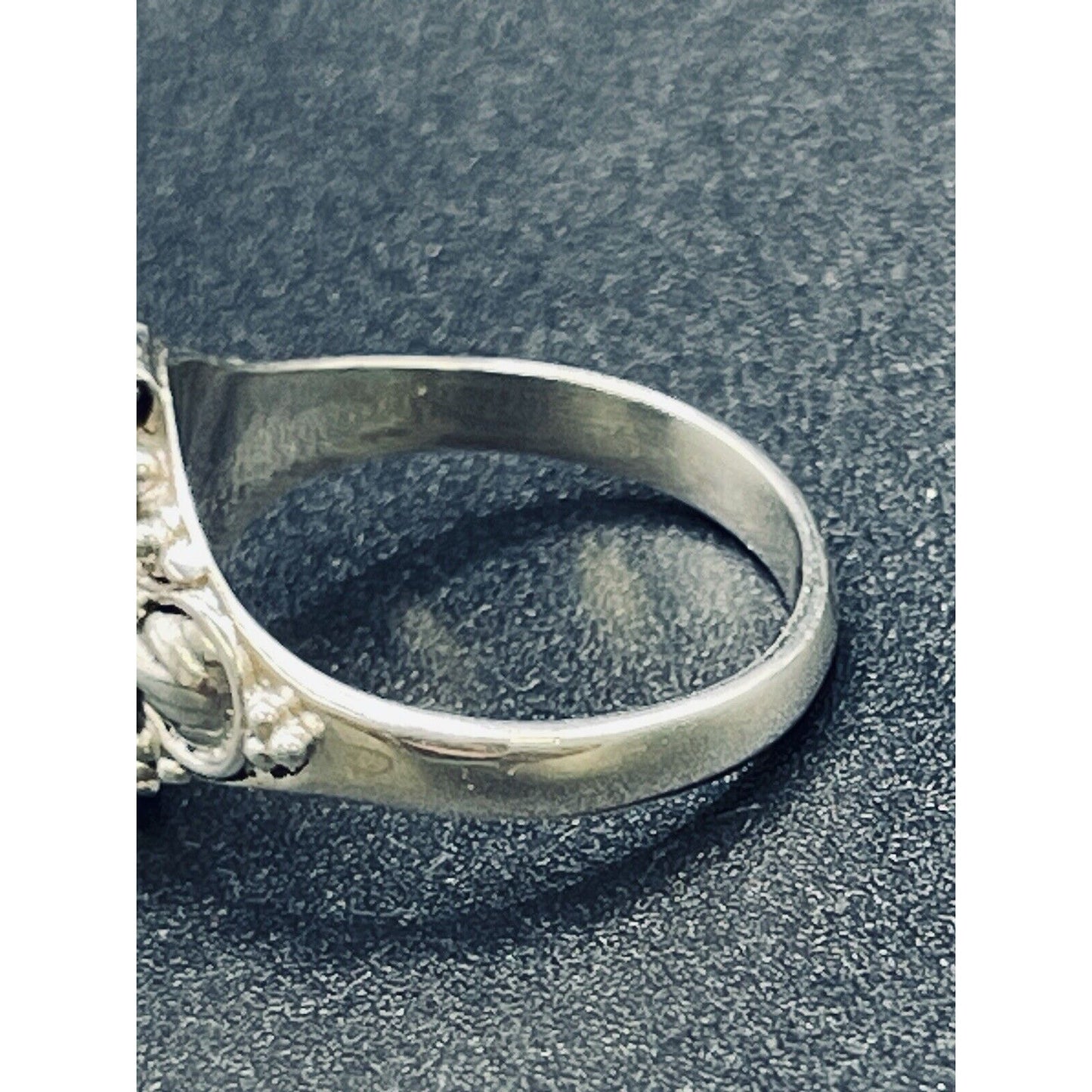 New Condition Sterling Silver Turquoise Poison Ring Size 7.00
