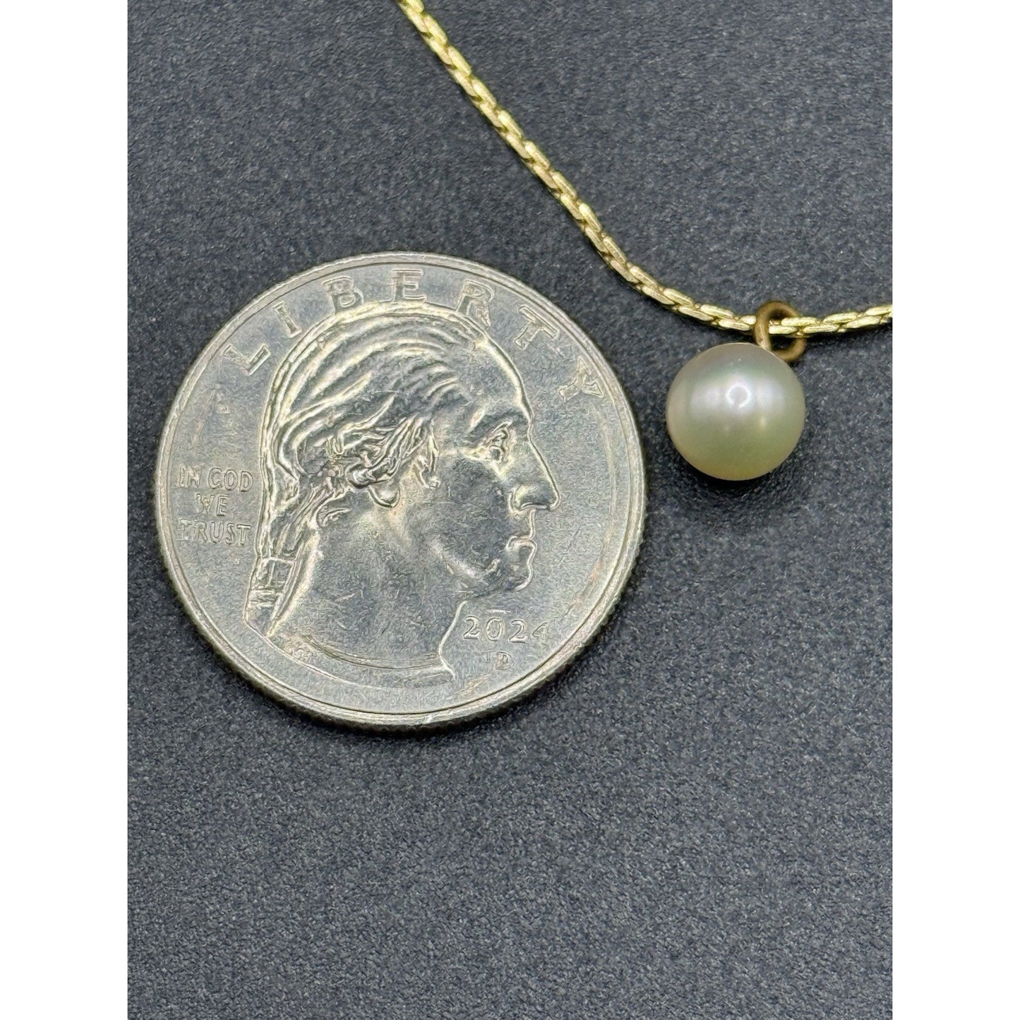 12k Gold Filled 18” Genuine Pearl Pendant Necklace 925 P3