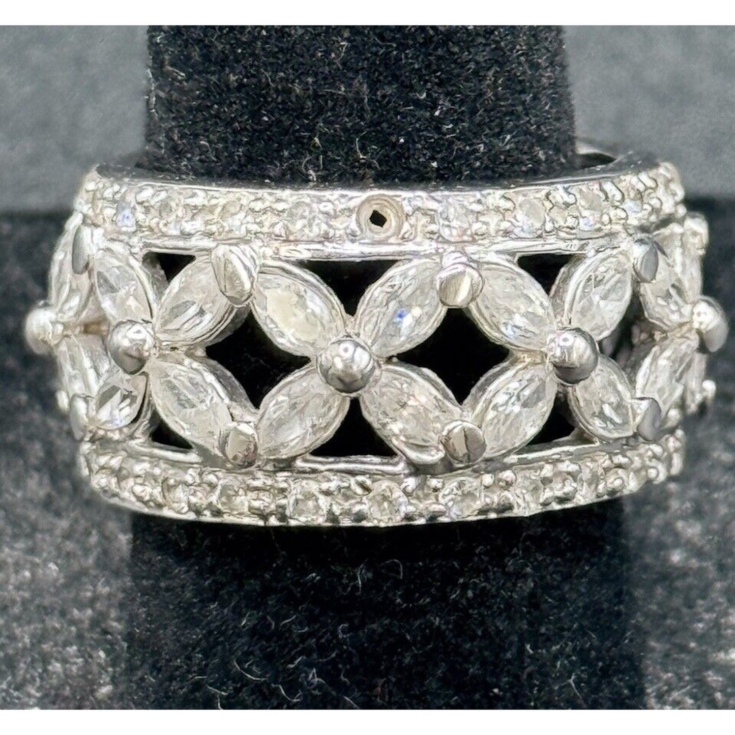 Vintage Sterling Silver C.Z. Open Eternity Band Size 6.00 Small Stone MissingM10