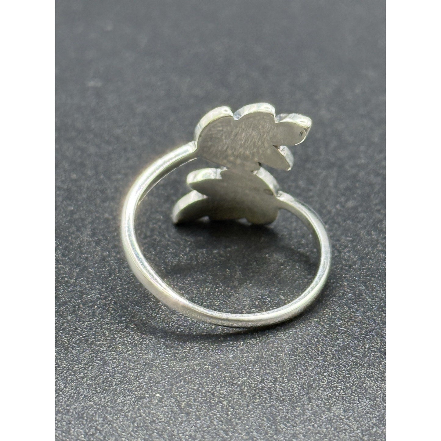 New Condition Sterling Silver Inlay Turquoise Bypass Ring Size 7.00