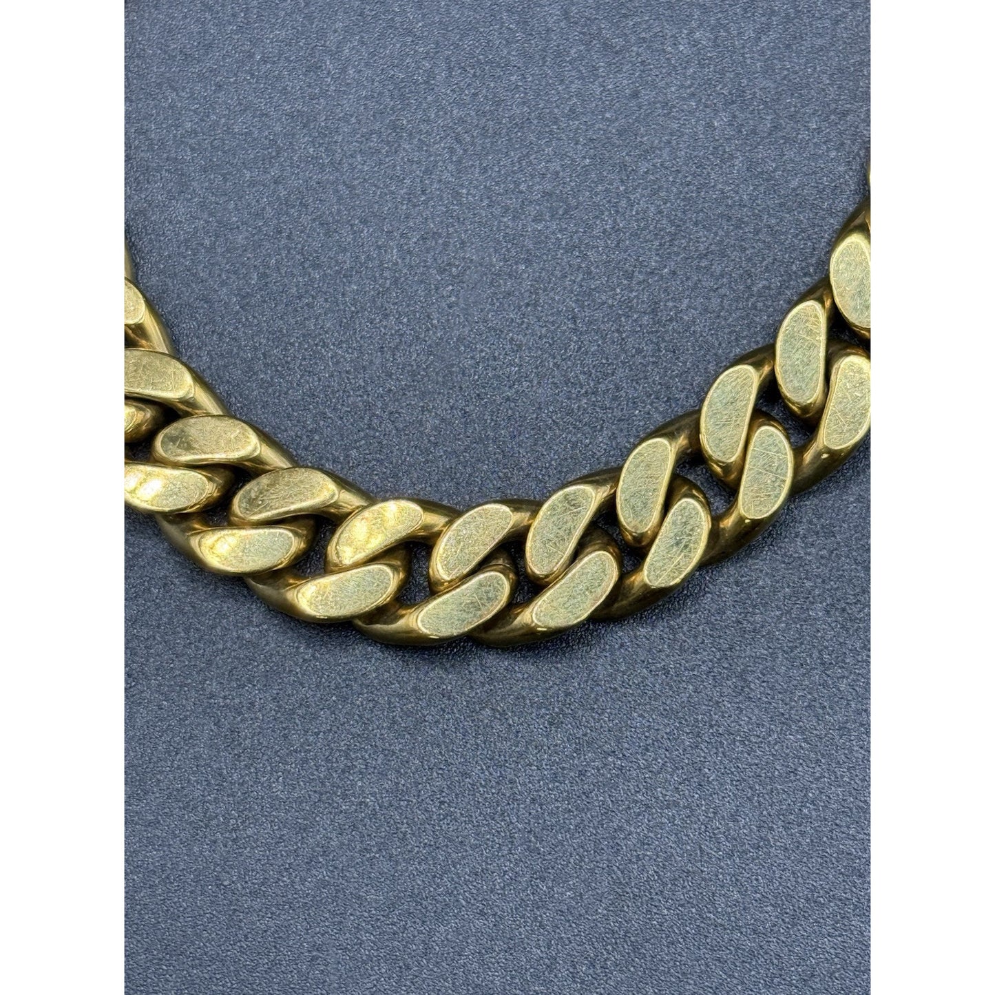 8.50” Gents Gold Tone Curb Bracelet Germany P3