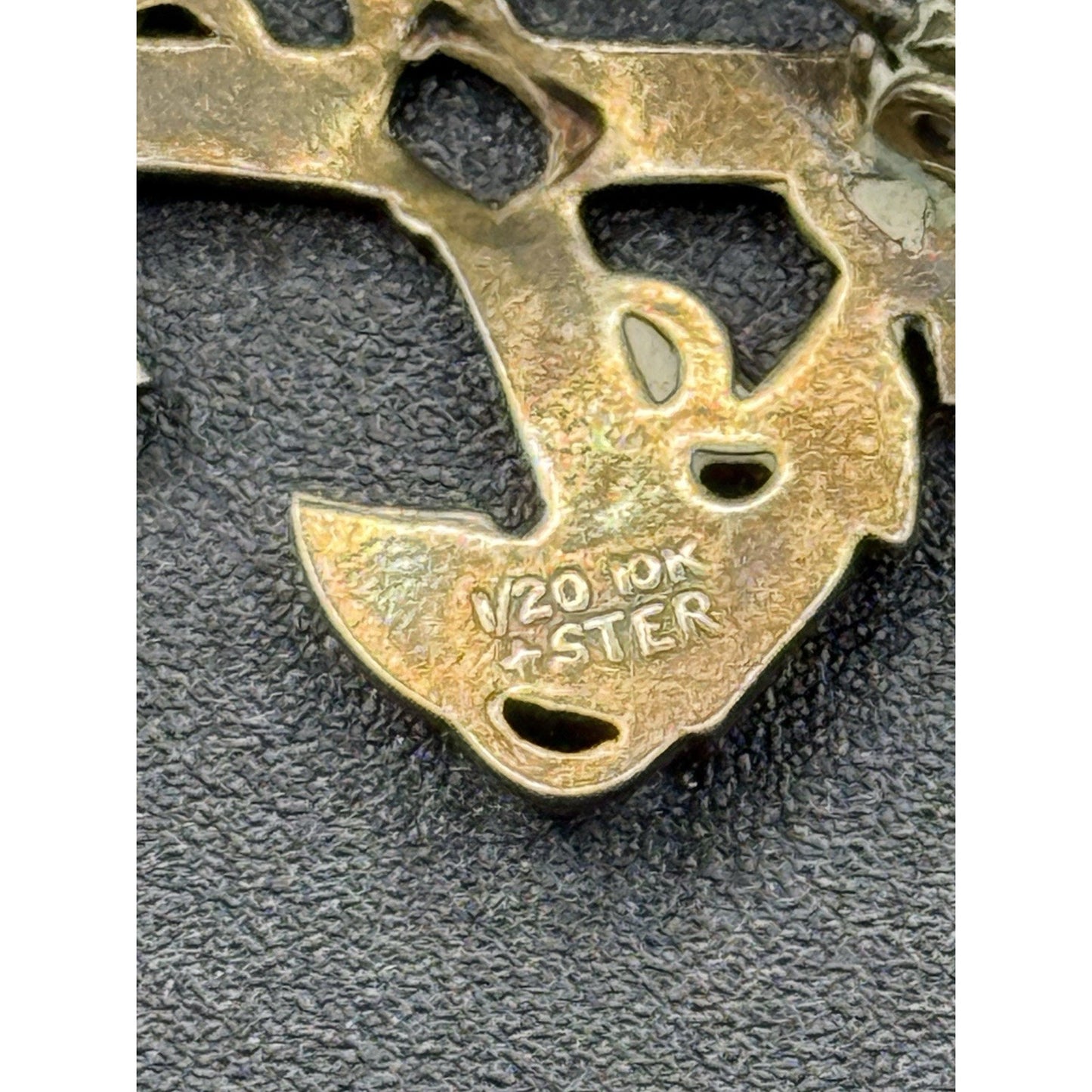 Antique Sterling Silver 10k Gold Filled Anchor Pin Brooch US Navy P19