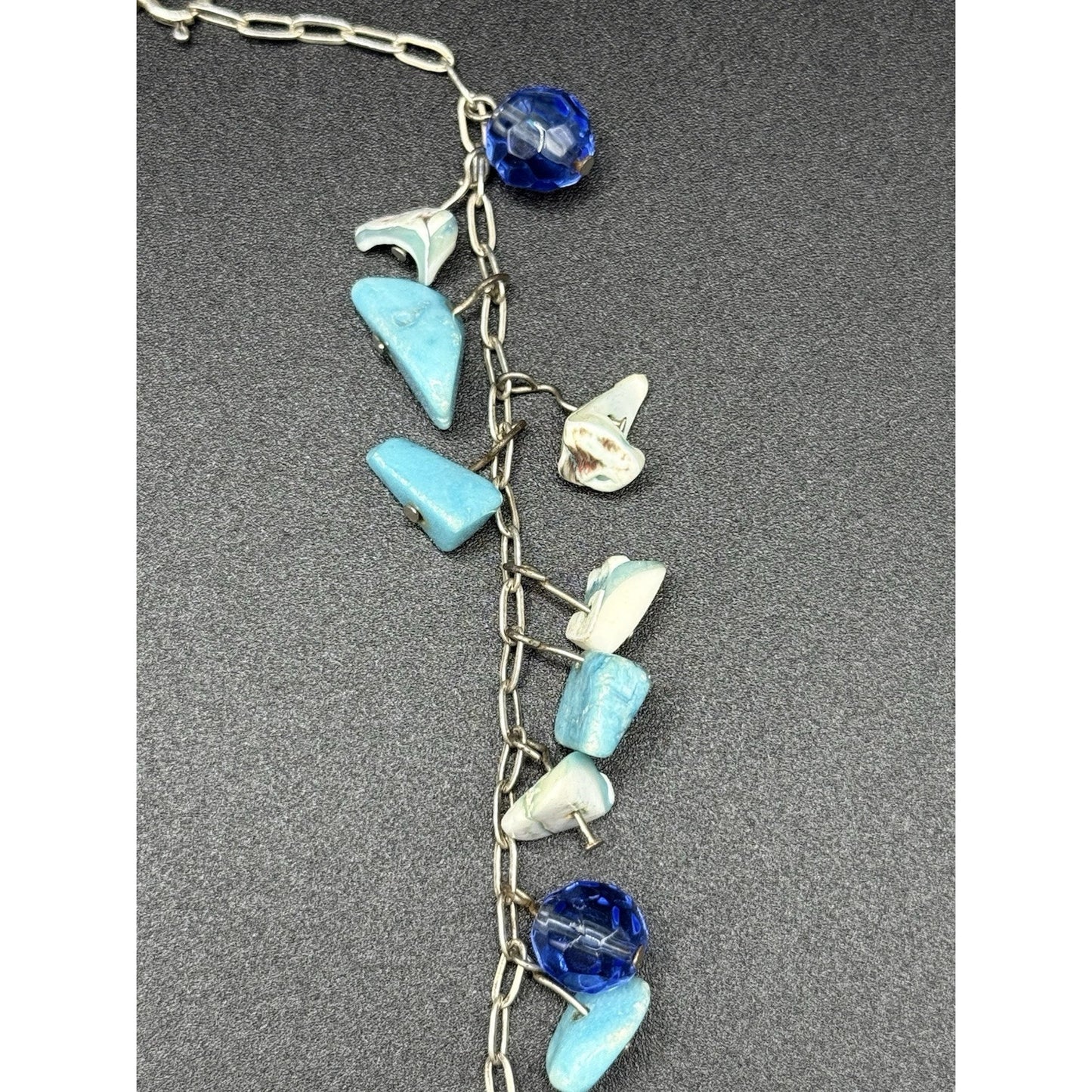 20” Sterling Silver Multi Gemstone Dangle Statement Necklace 925 N13