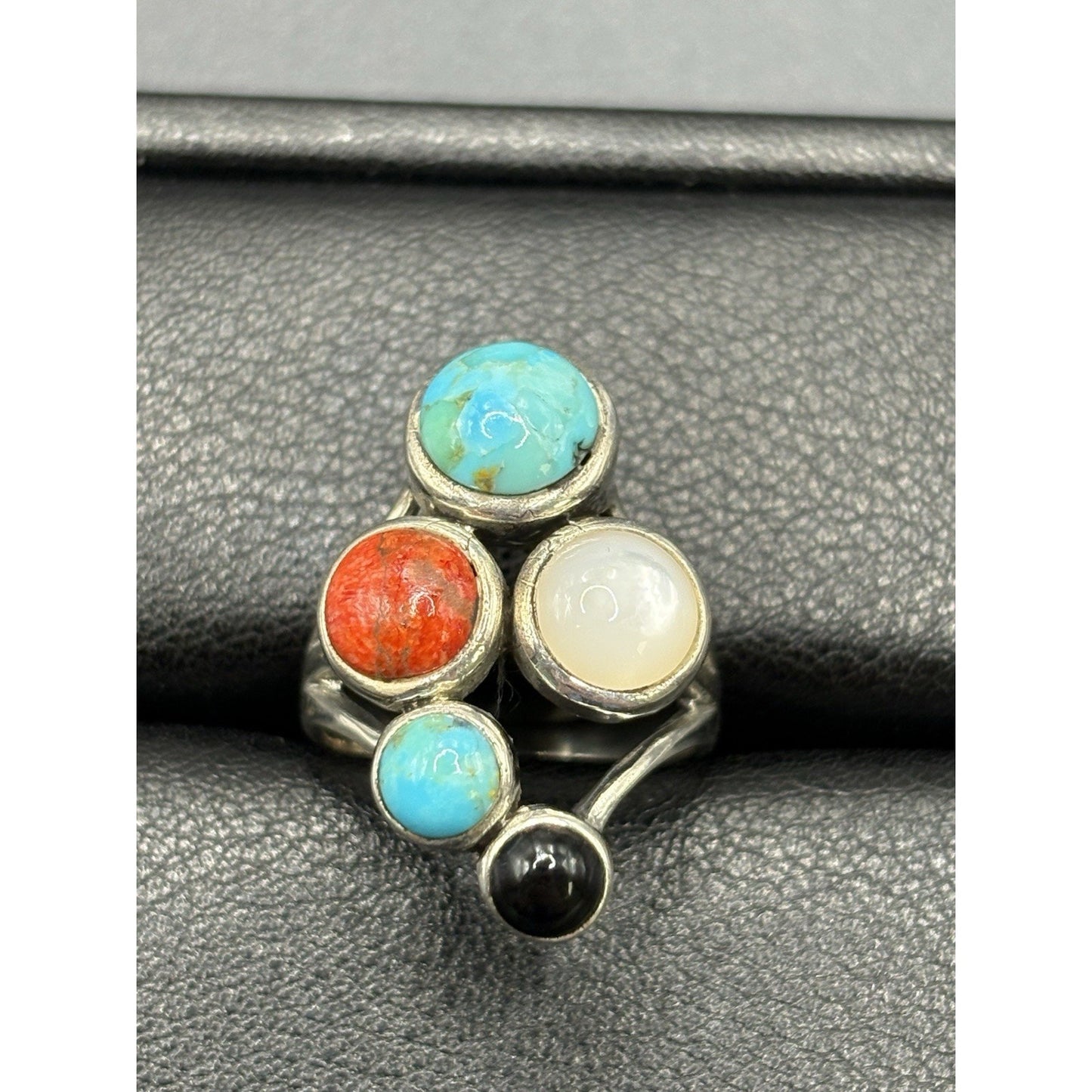 New Condition Sterling Silver Multi Gemstone Ring Size 7