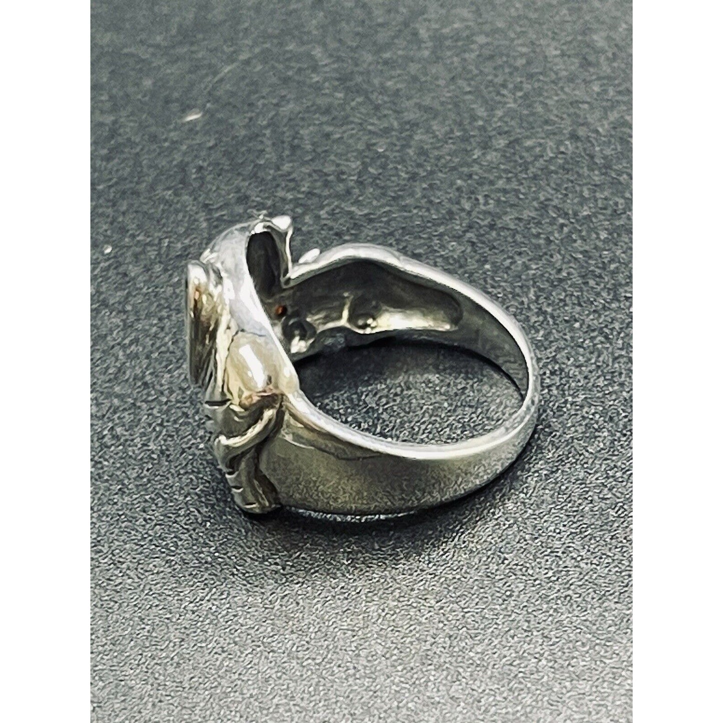 New Condition Sterling Silver Red Cubic Zirconia Elephants Ring Size 6.50