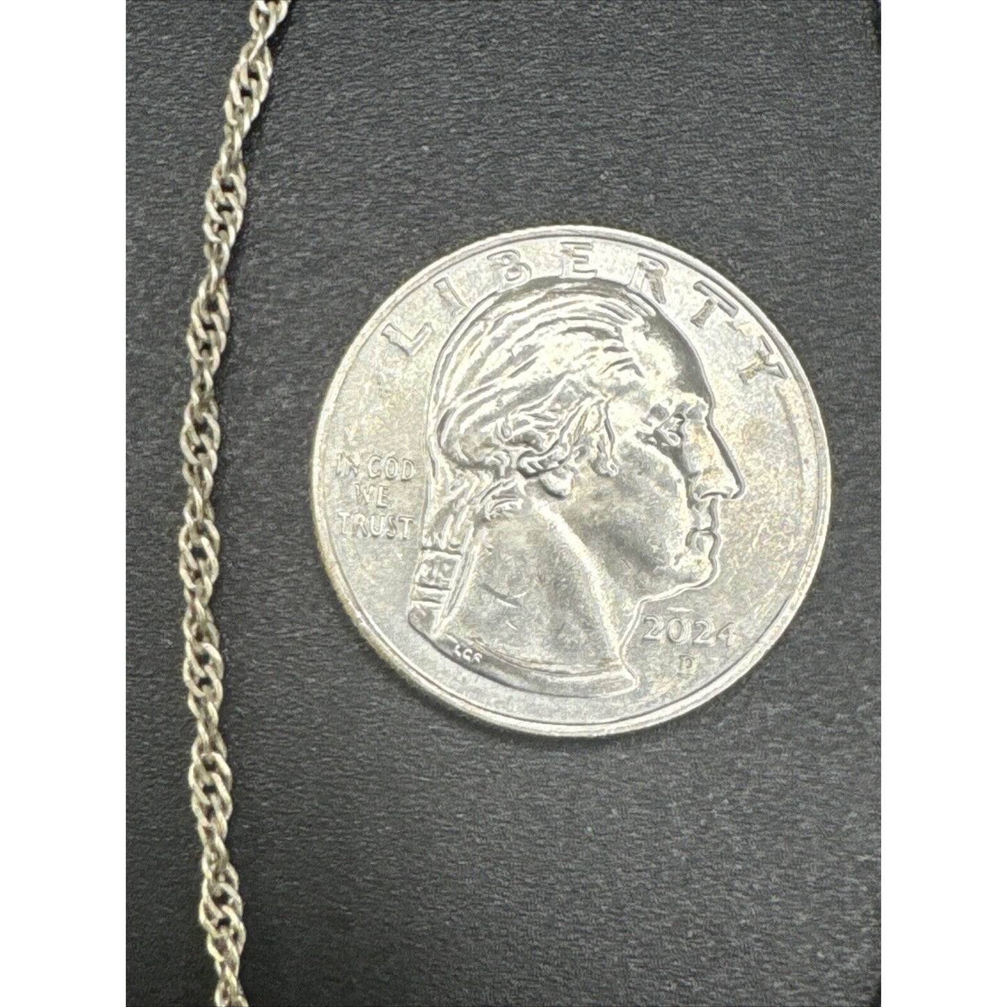 24" Vintage Sterling Silver Rope Chain Necklace 3g 925 K23