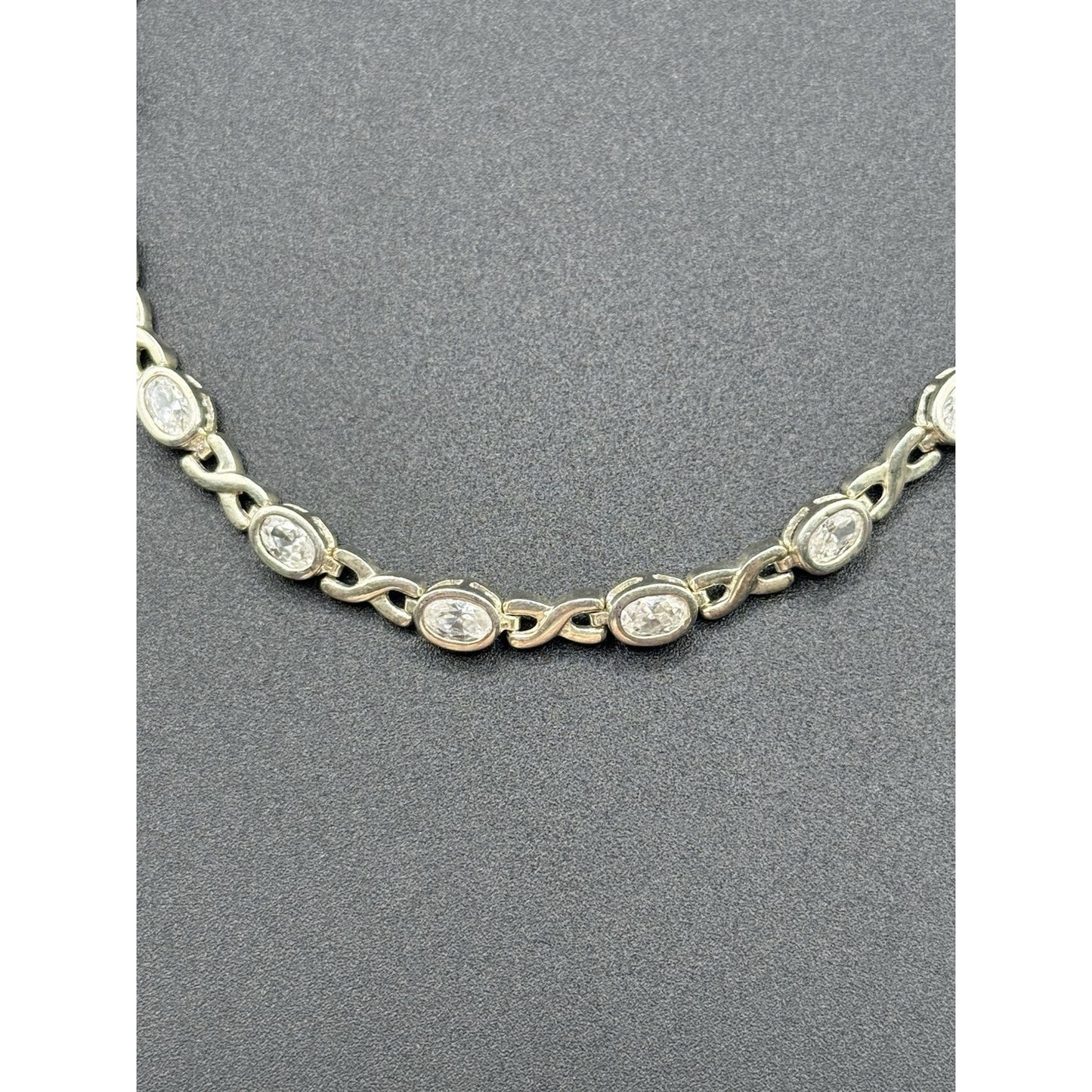 8” Sterling Silver Cubic Zirconia Bracelet Tennis 12 Grams P6