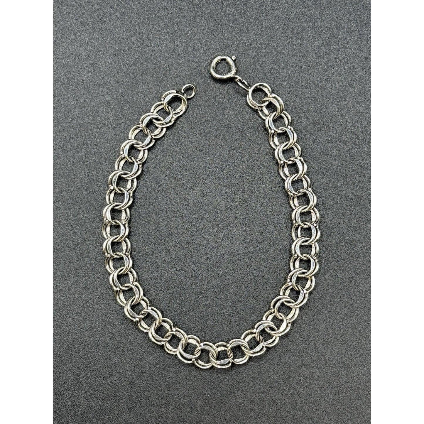 7.25” Sterling Silver Charm Bracelet 7 Grams 925 N28