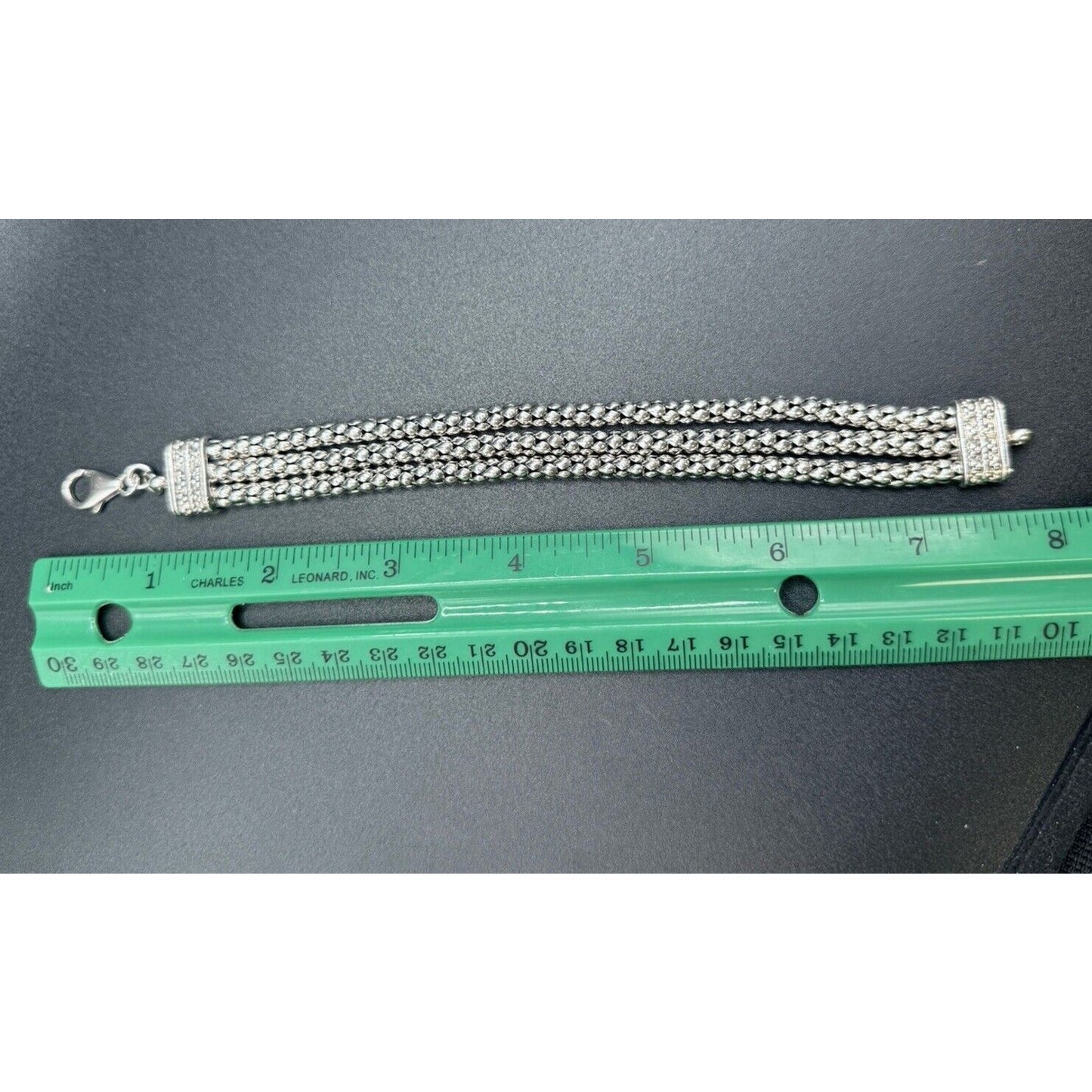 7.5" Vintage Sterling Silver Triple Strand Bracelet 45 Grams M15