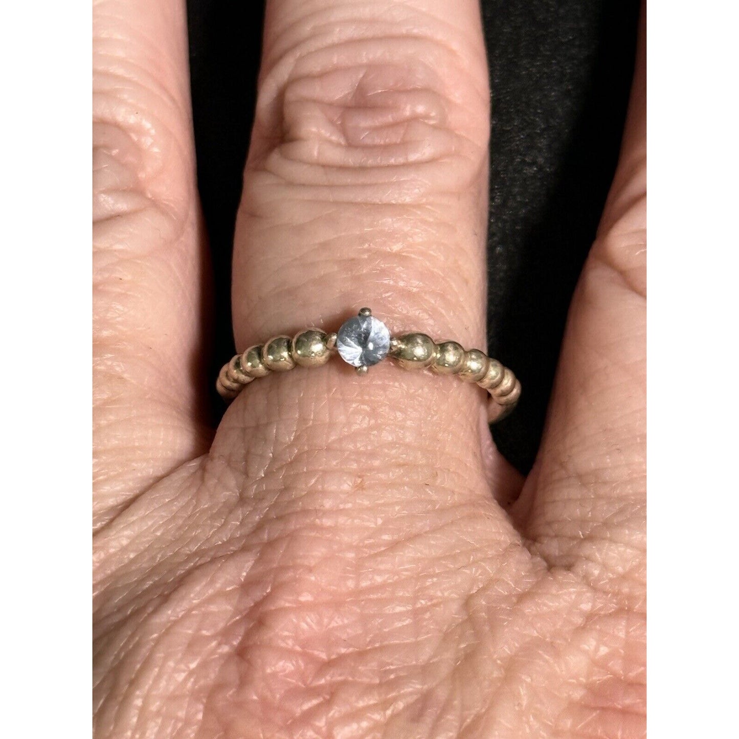 Pandora Sterling Silver Blue Topaz December Ring Size 9.00 M28
