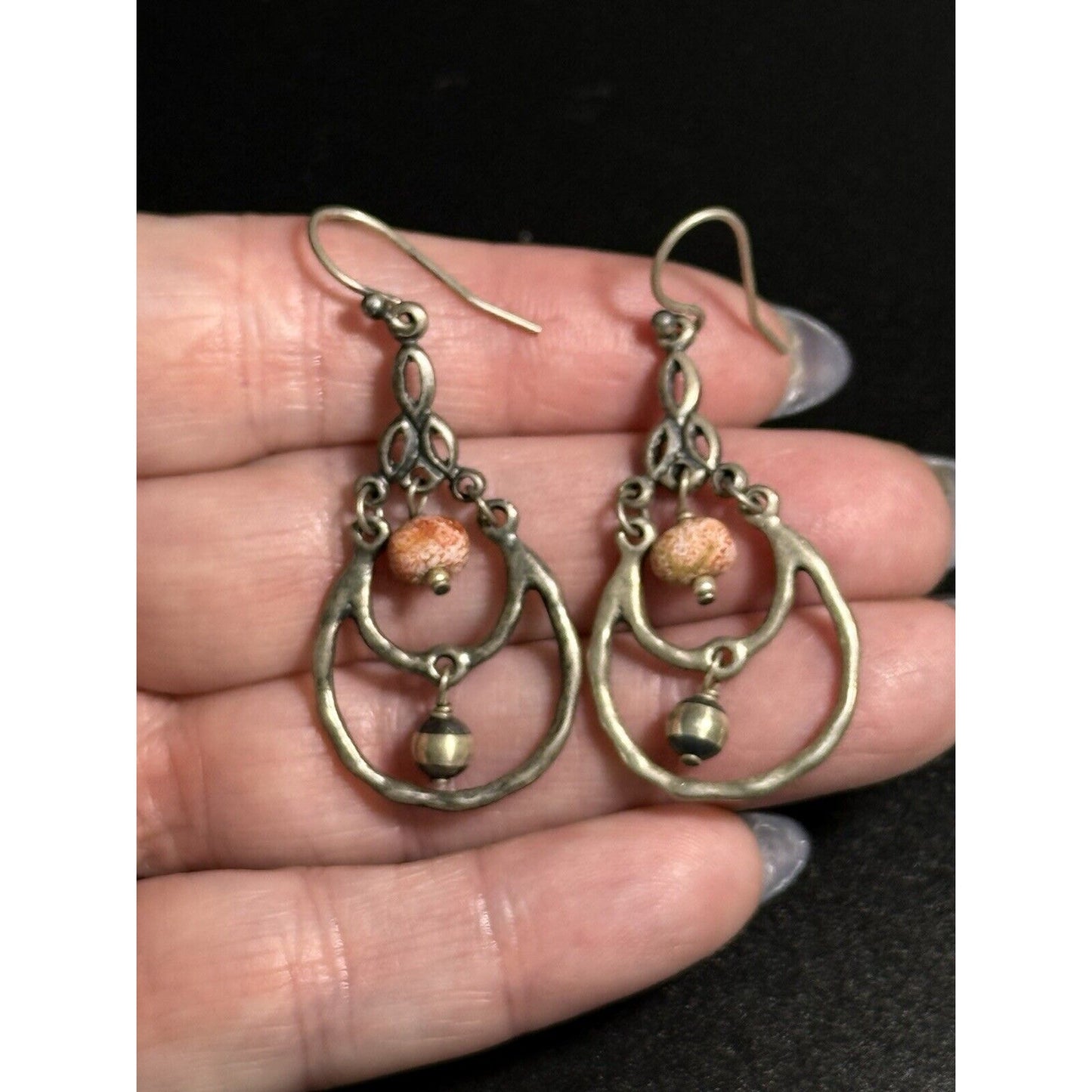 Silpada Sterling Silver Coral Dangle Earrings 925 M28