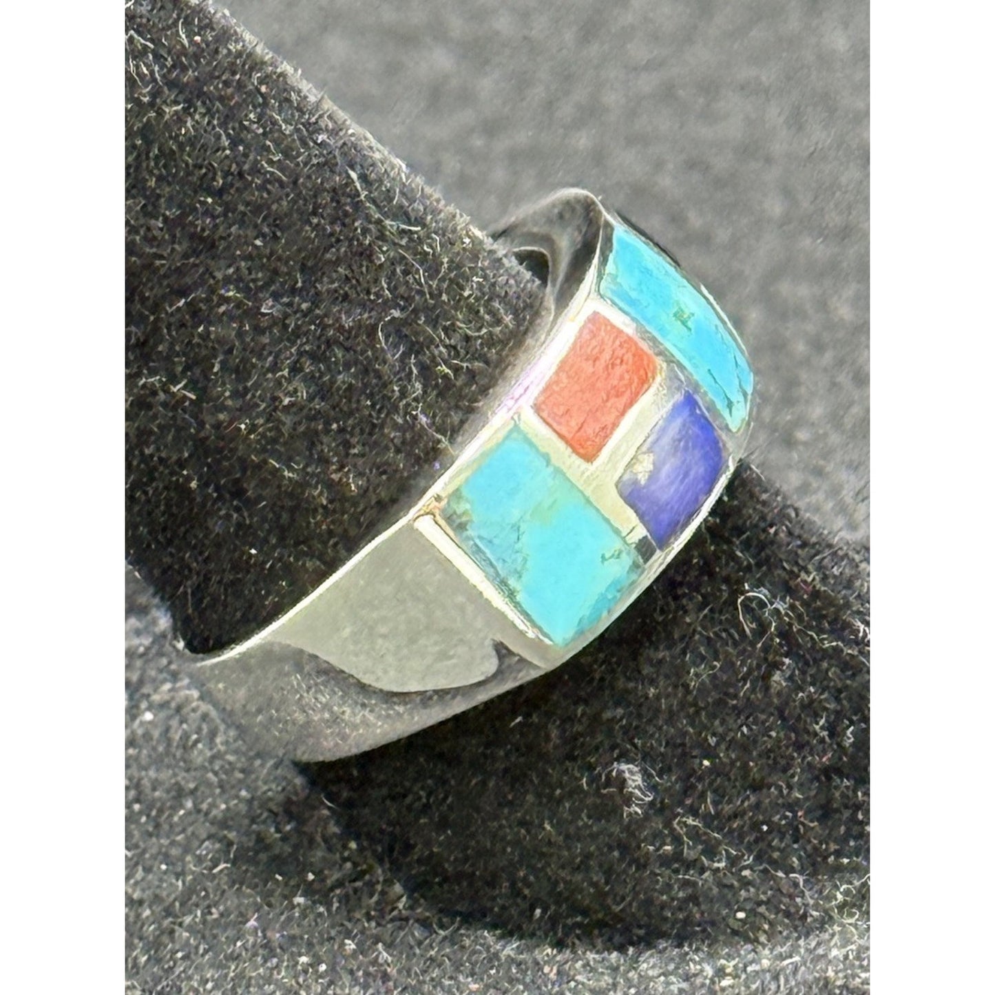 New Condition Sterling Silver MultiGemstone Ring Size 7.00 Turquoise