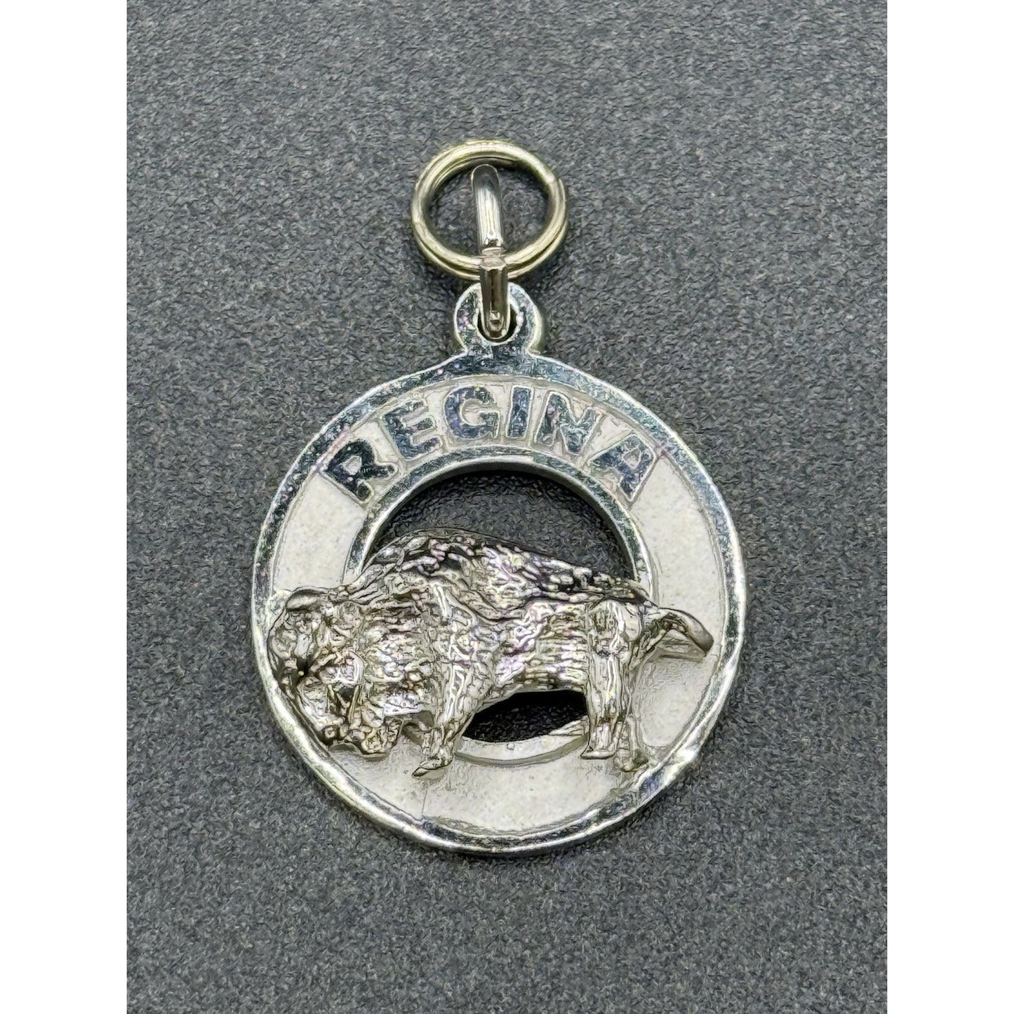 Vintage Sterling Silver Regina Canada Buffalo Charm Souvenir 925 P10