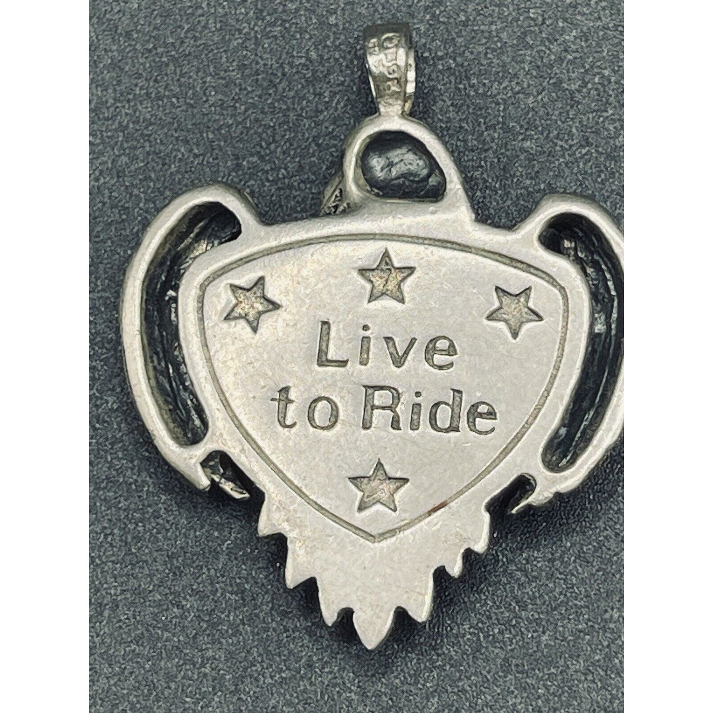 Vintage As Motorcycle Eagle “Live To Ride” Pendant 16 Grams J21