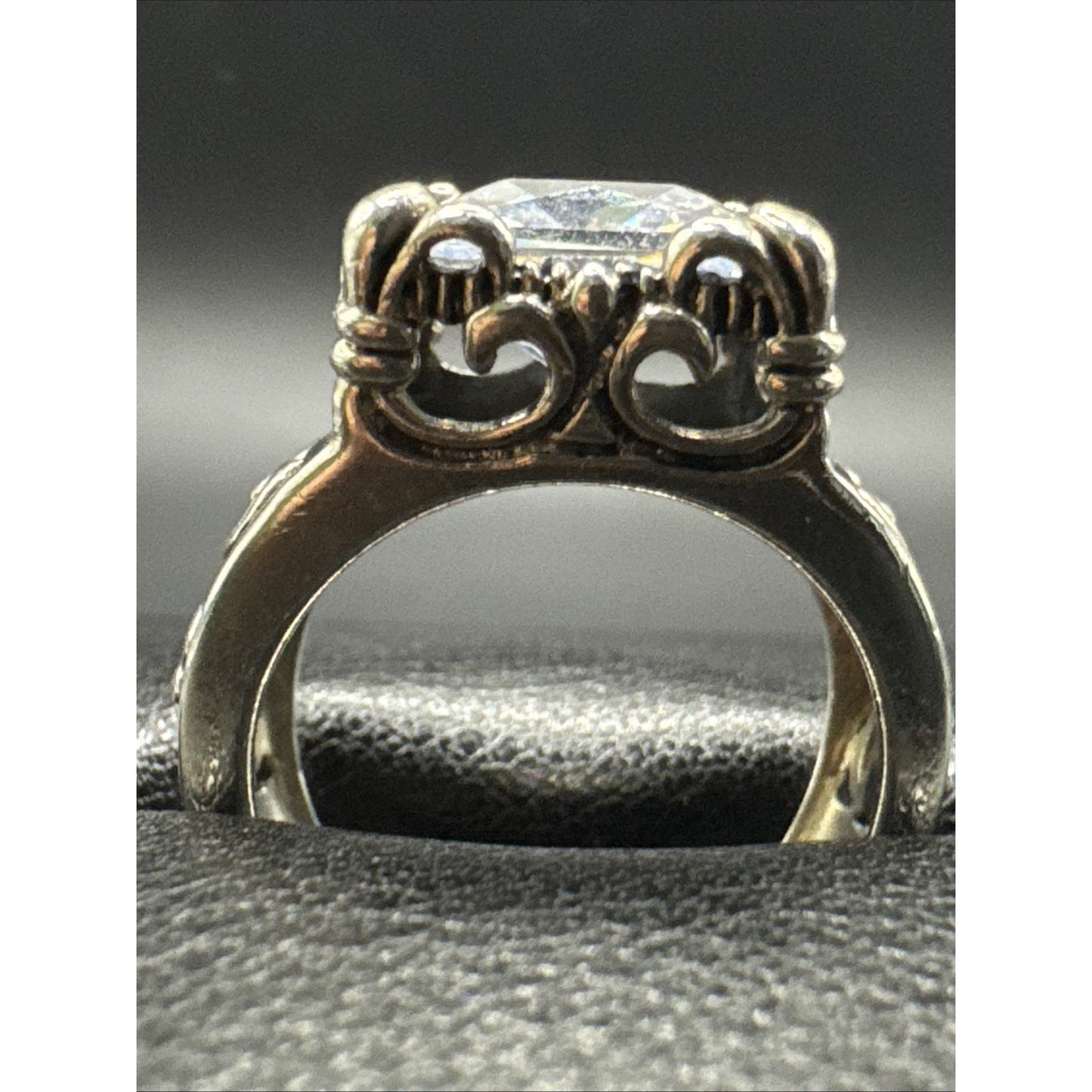 Sterling Silver Silpada Uptown CZ Openwork Ring 925 Size 6.75 #1 R06