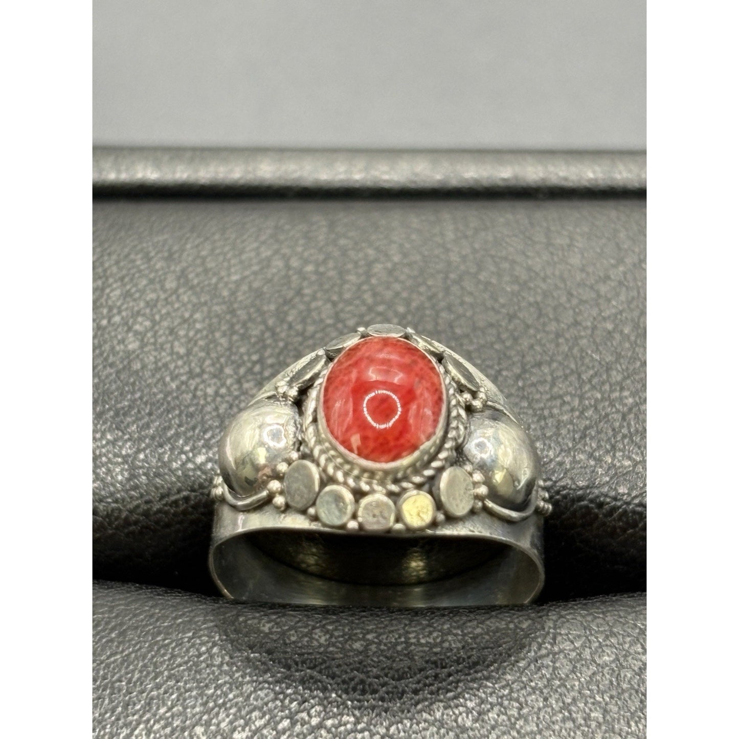 New Condition Bali Style Coral Ring Size 7