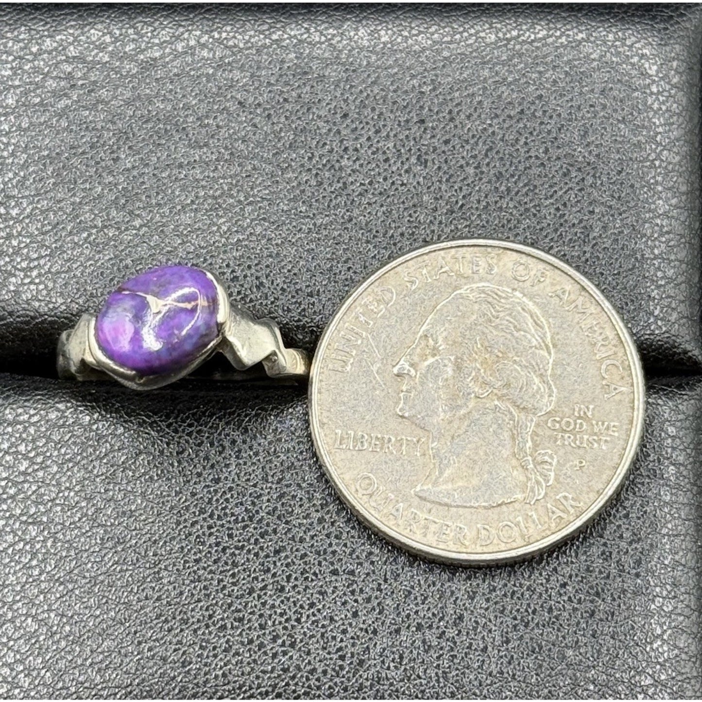 New Condition Sterling Silver Copper Purple Turquoise Ring Size 5.00 P19