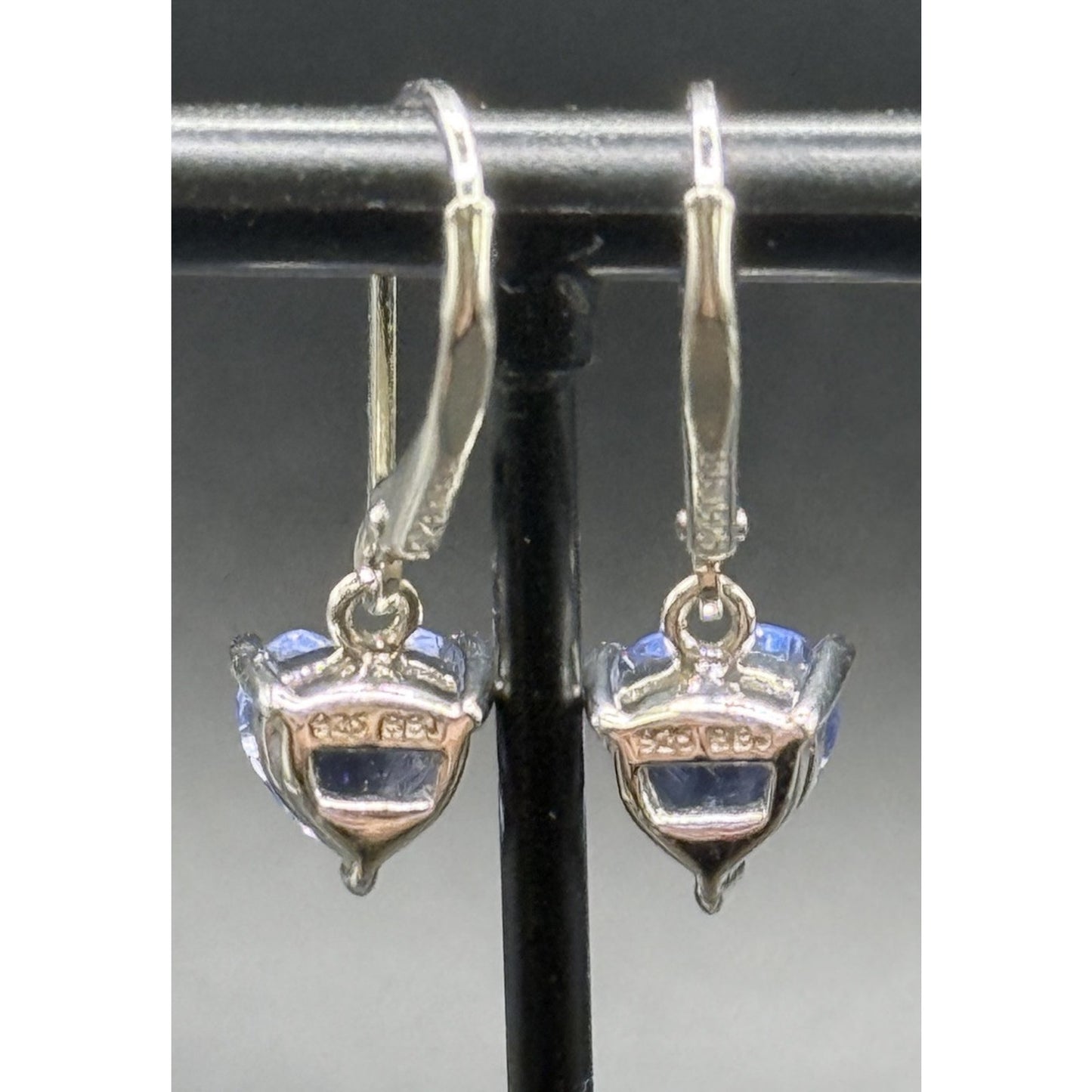 JTV NOS Sterling Silver Blue Topaz Dangle Earrings N17