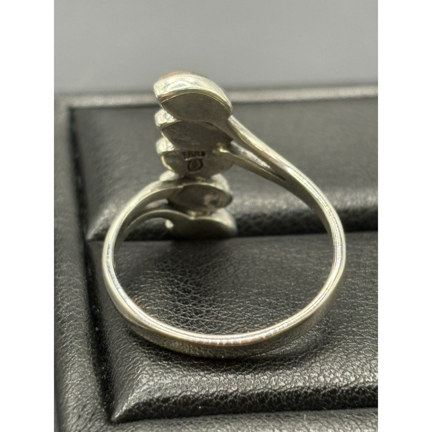 New Condition Sterling Silver Multi Gemstone Bypass Ring Size 10