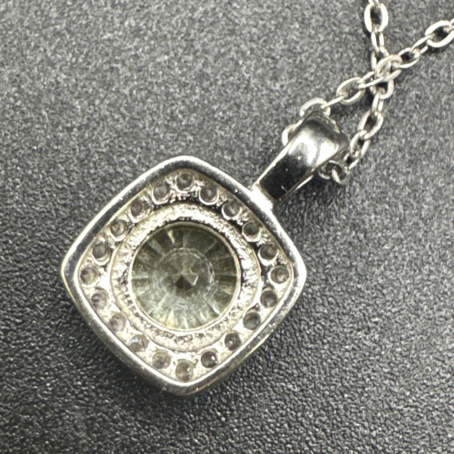 18” Sterling Silver Yellow CZ Pendant Necklace 925 N1