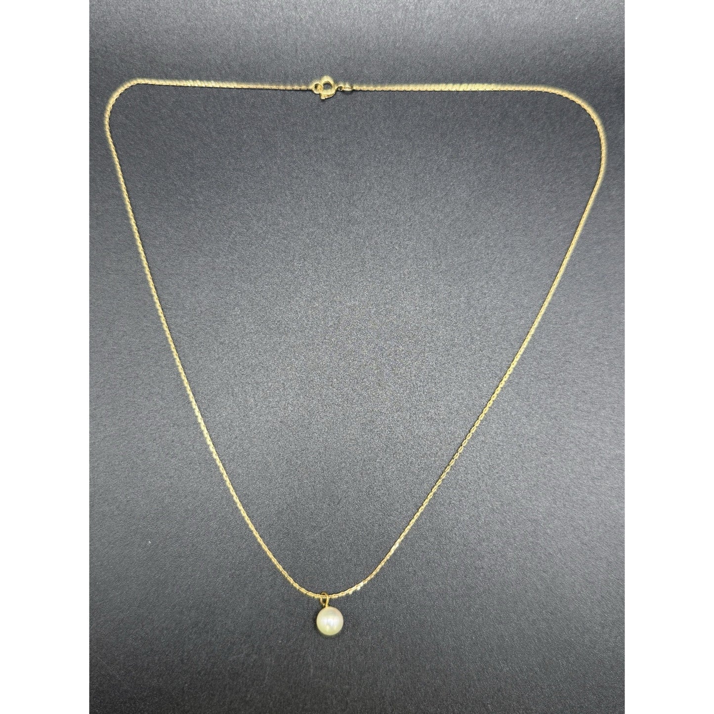 12k Gold Filled 18” Genuine Pearl Pendant Necklace 925 P3