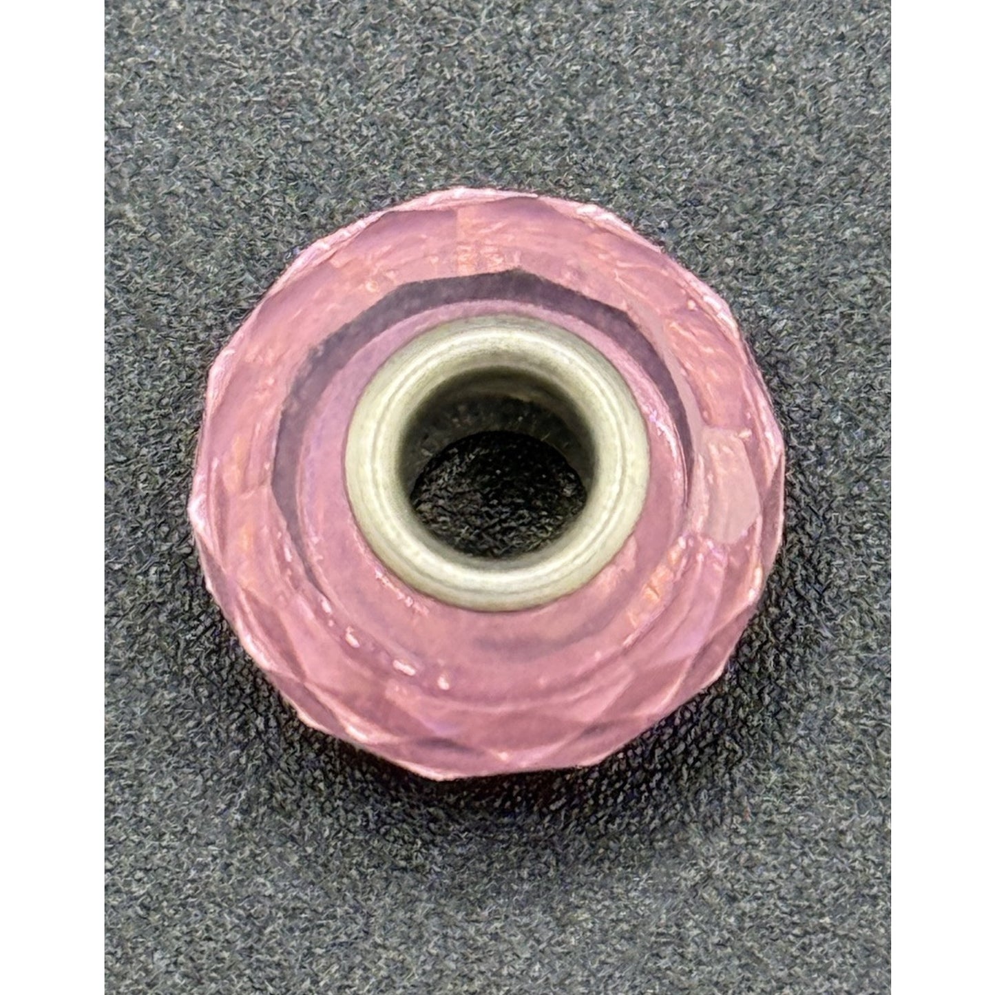 Camilla Sterling Silver Pink Glass Faceted Charm P11