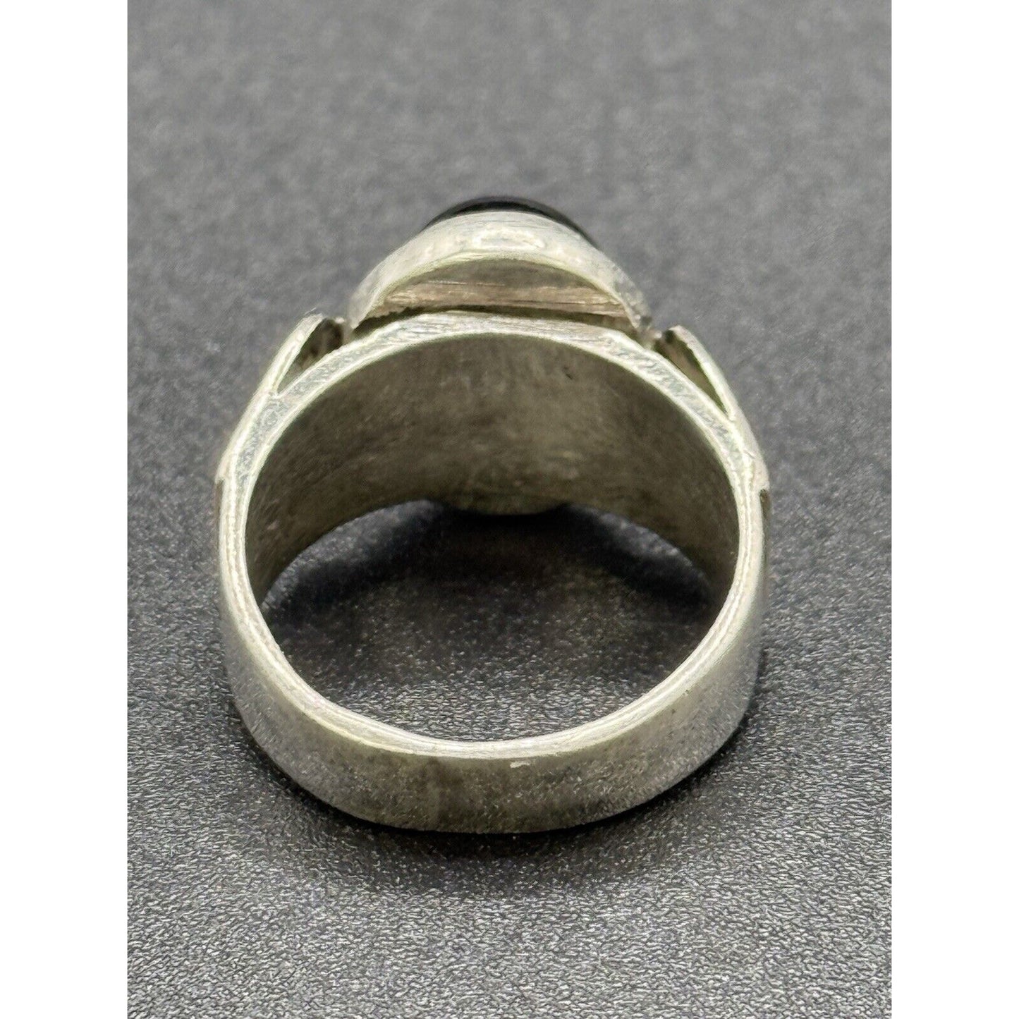 Vintage Sterling Silver Onyx Can Ring Size 7.00 M27