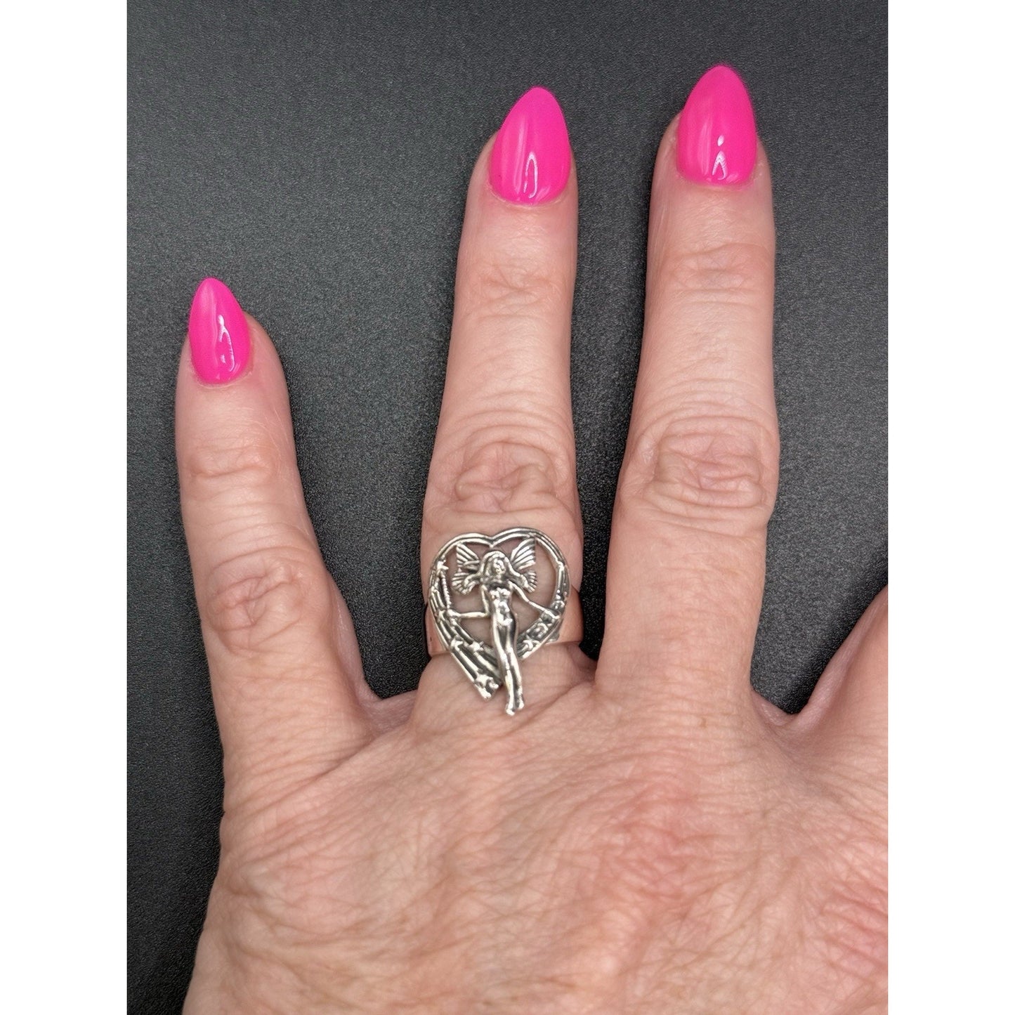 New Condition Sterling Silver Fairy Ring Size 7.00 925