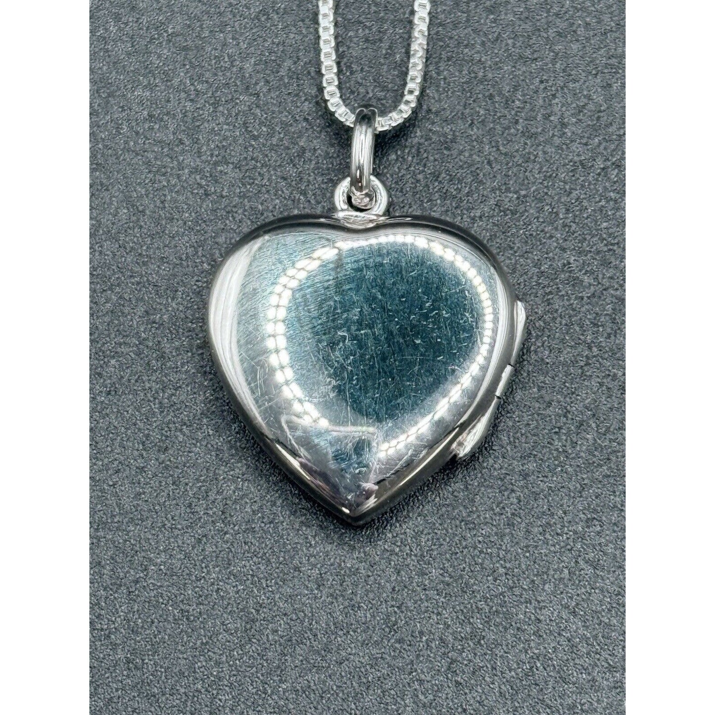 New Condition 20” Sterling Silver Cross Heart Locket Pendant Necklace 925