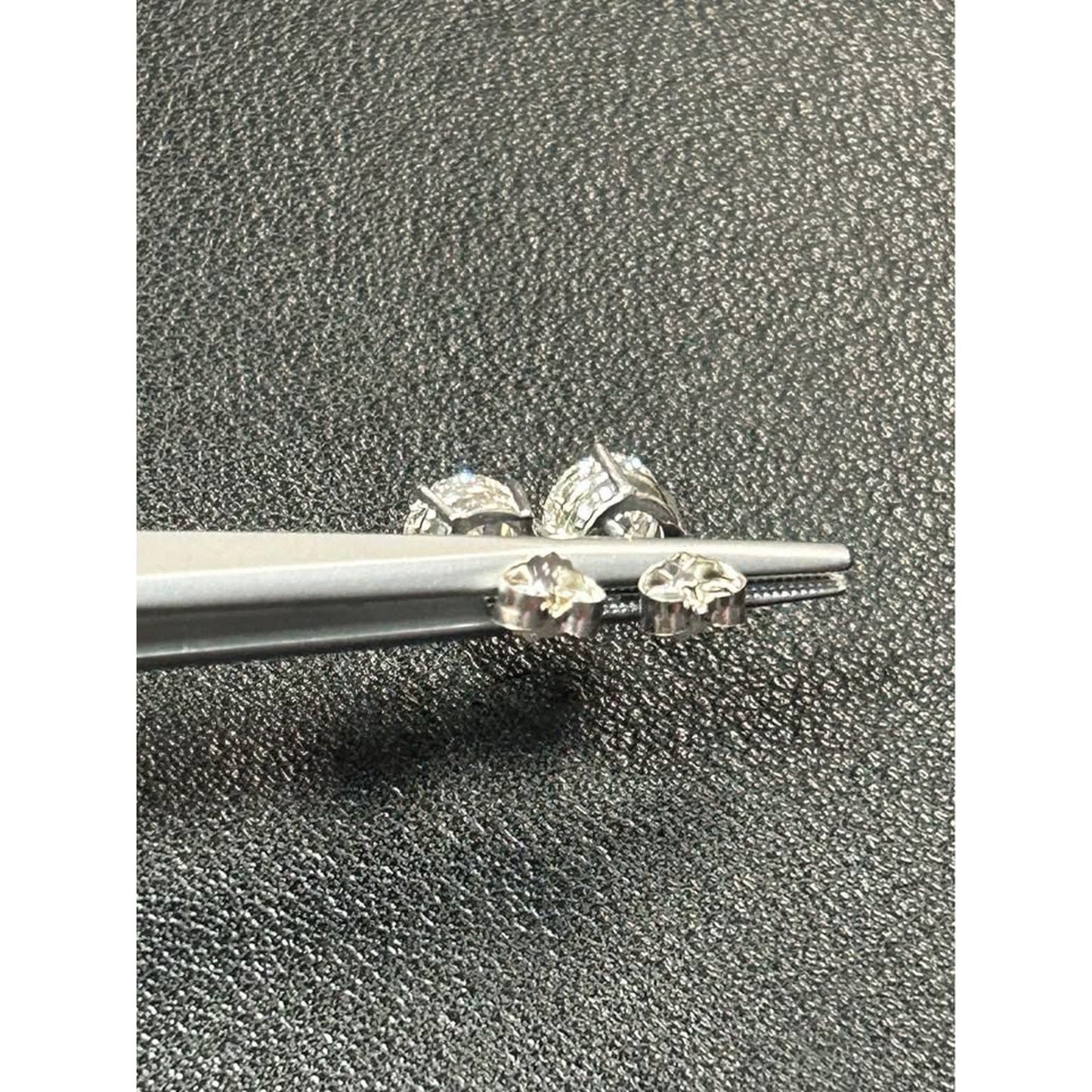 14k White Gold 2.18 Total Weight Round Brilliant Cut Lab Grown Diamond Studs E Color VS1 Clarity