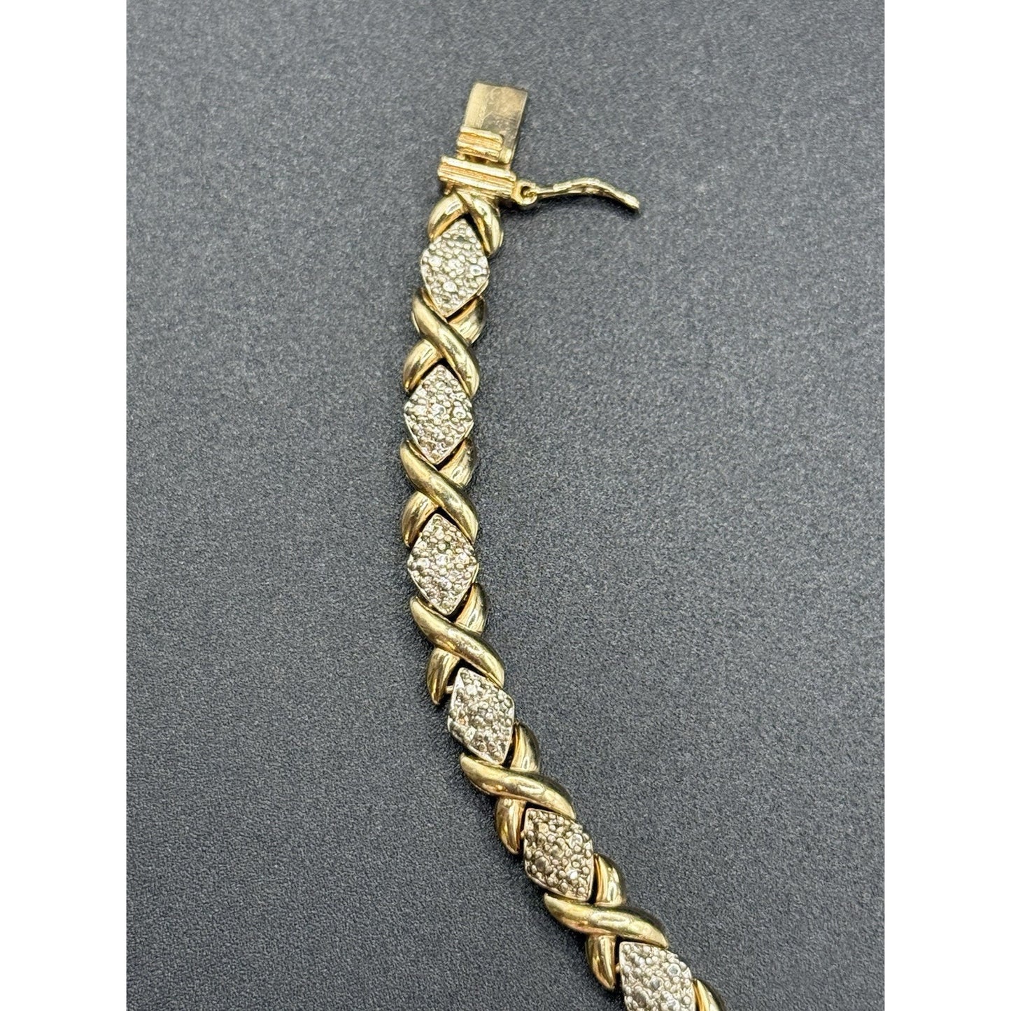 7.5” Gold Sterling Silver Illusion Bracelet 17 Grams P6