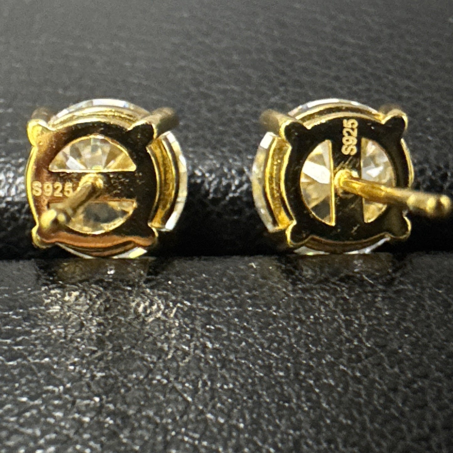 New Condition Gold Sterling Silver 4 Carat Total Moissanite Earrings 925 GRA