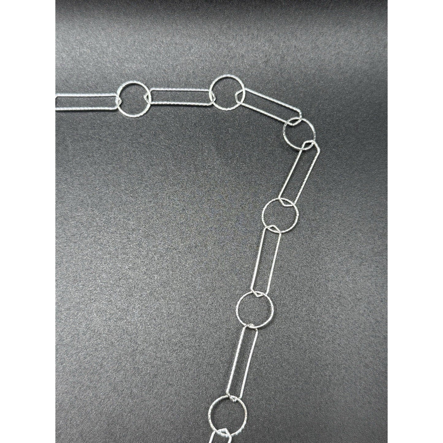 New Condition 30” Sterling Silver Staples Circles Chain Necklace 925