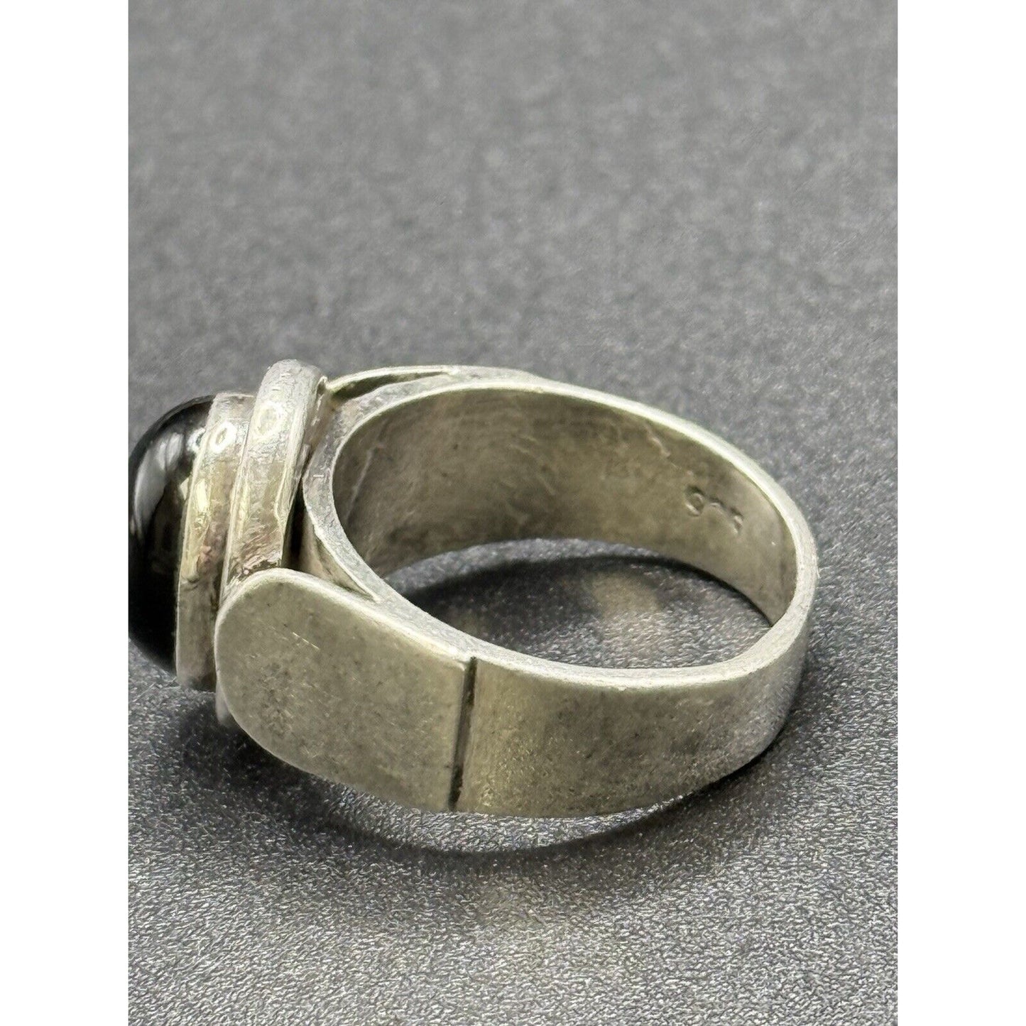 Vintage Sterling Silver Onyx Can Ring Size 7.00 M27