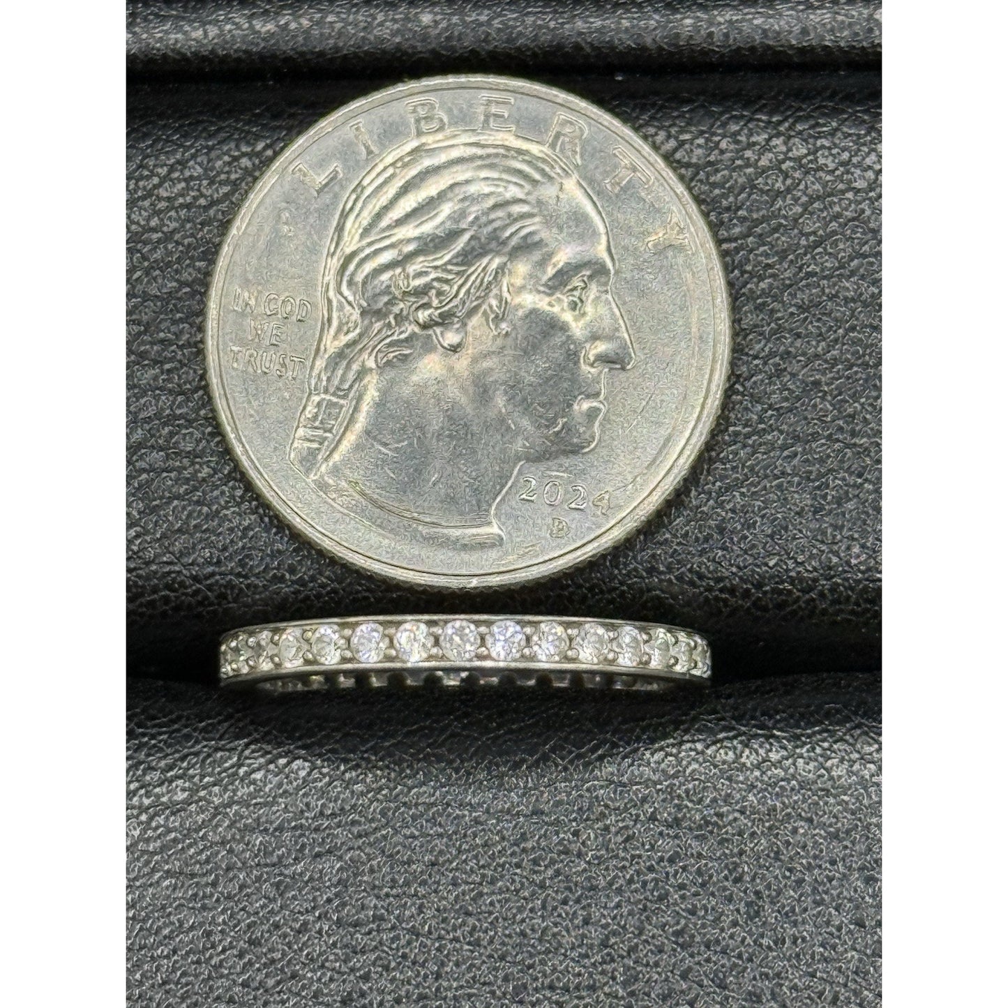 Sterling Silver Cubic Zirconia Eternity Band Size 8.75 925 P10