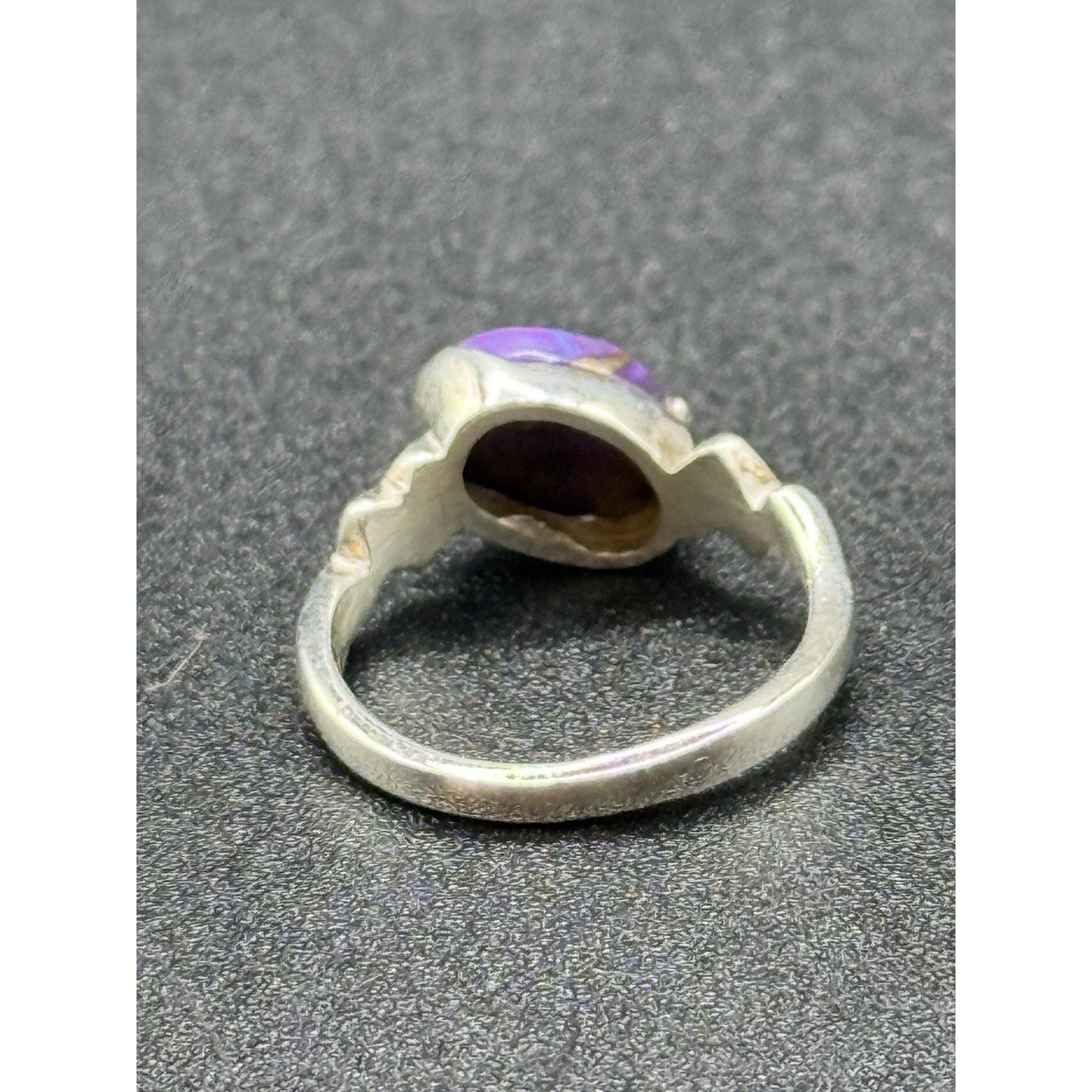 New Condition Sterling Silver Copper Purple Turquoise Ring Size 5.00 P19